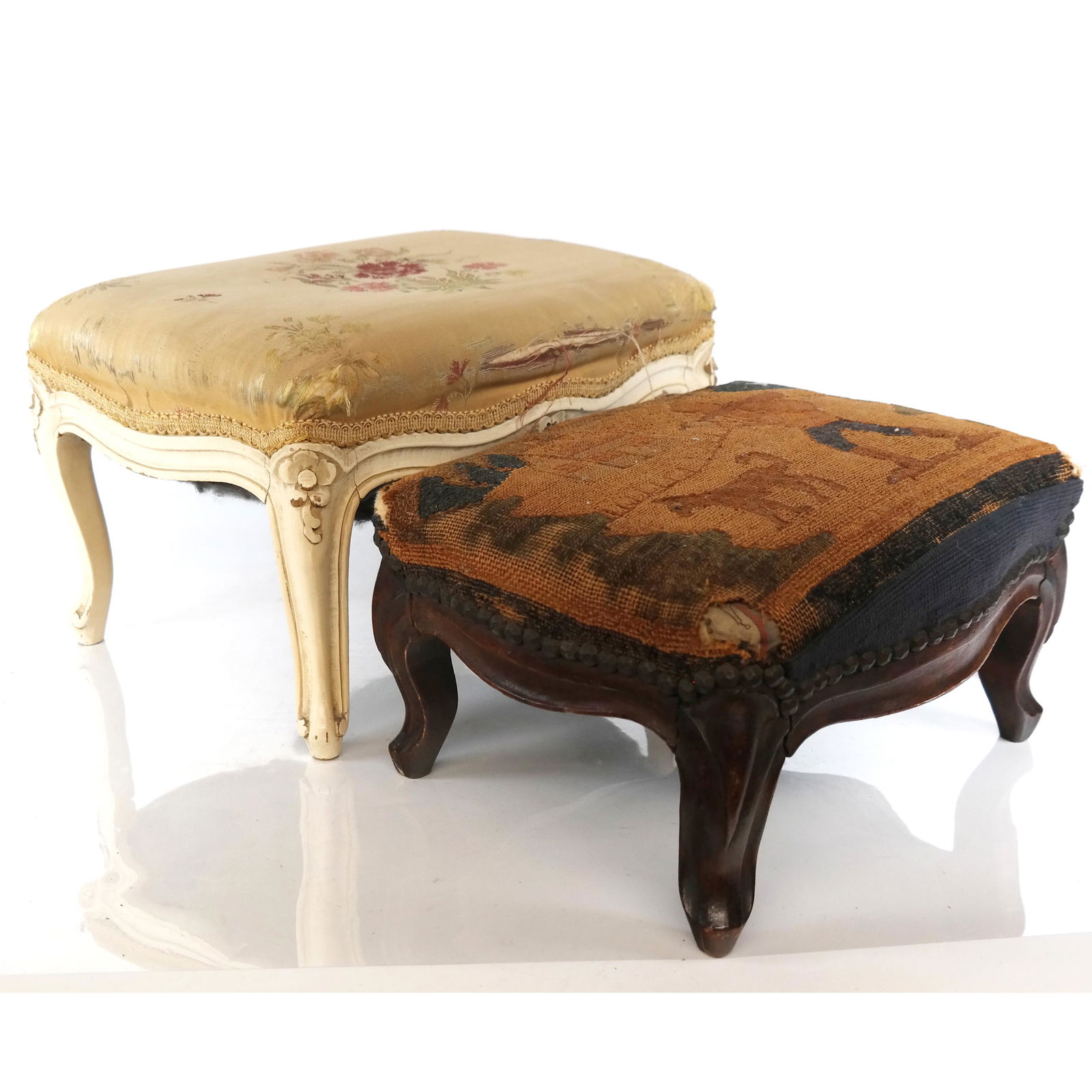 Two Louis XV-Style Stools / Ottomans (1 of 20)