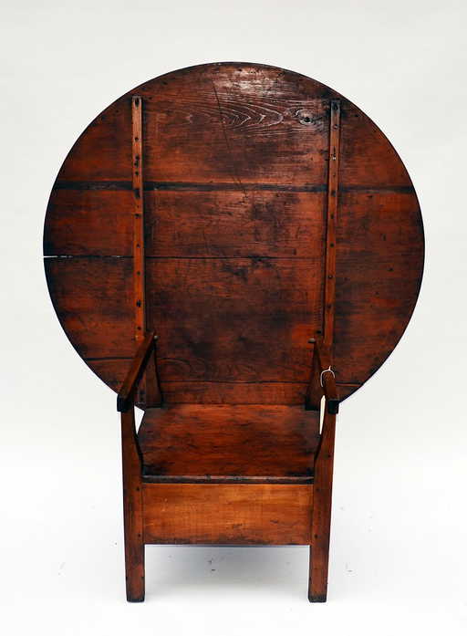 87: Antique Tilt-Top Table Chair - 87: Antique Tilt-Top Table Chair