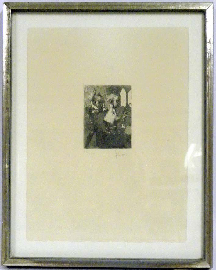 Jack Levine Etching, "Valpone": A "Jack Levine" etching and aquatint titled "Volpone", numbered 76/120. Overall good condition, some foxing. 16" x 13".