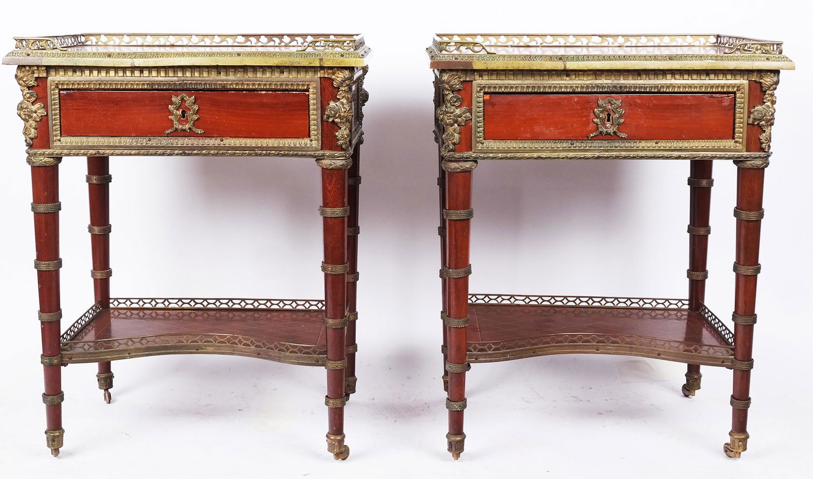 Pair of Parquetry & Ormolu Mounted Stands (1 of 14)