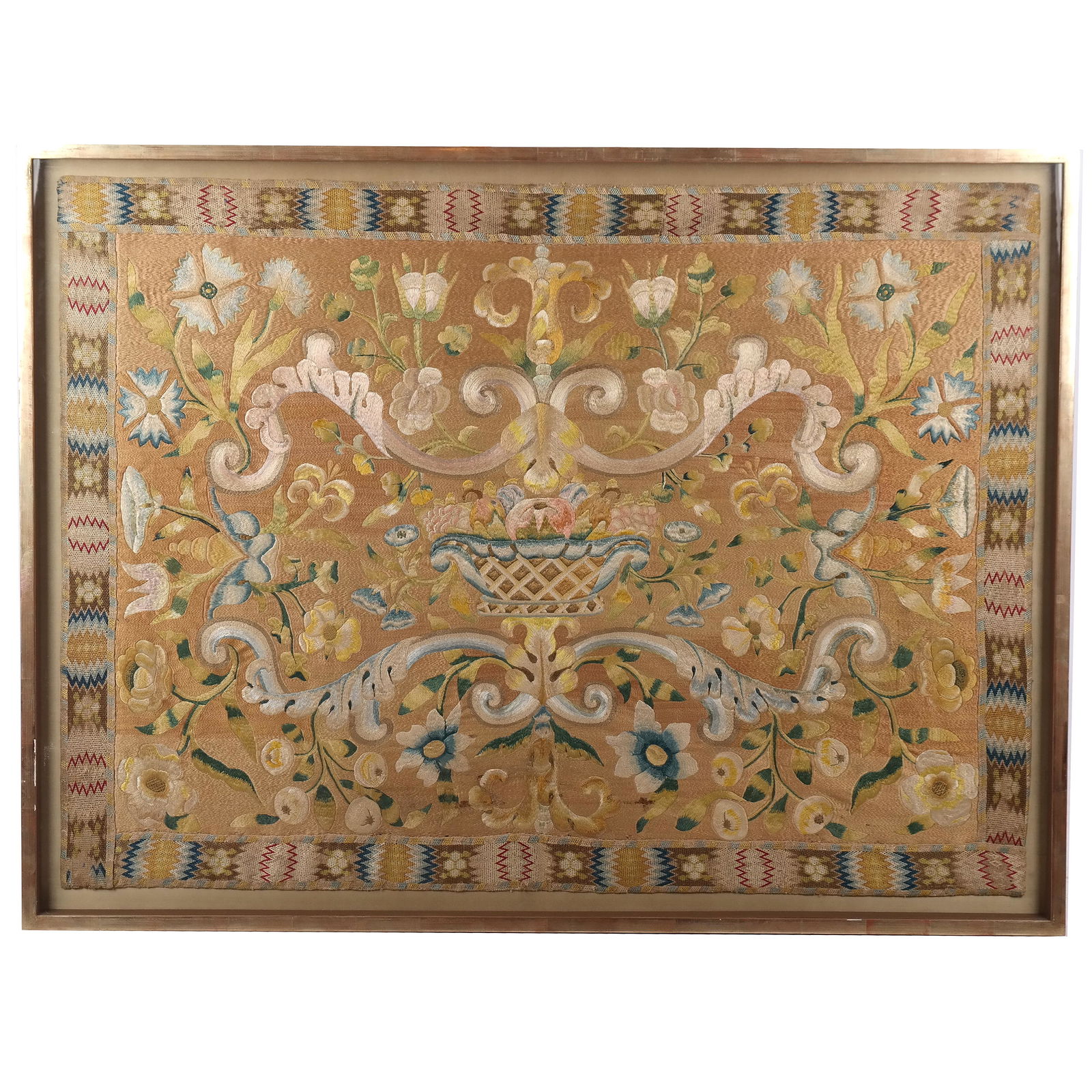 Italian Embroidered Silk Decorated Panel (1 of 13)