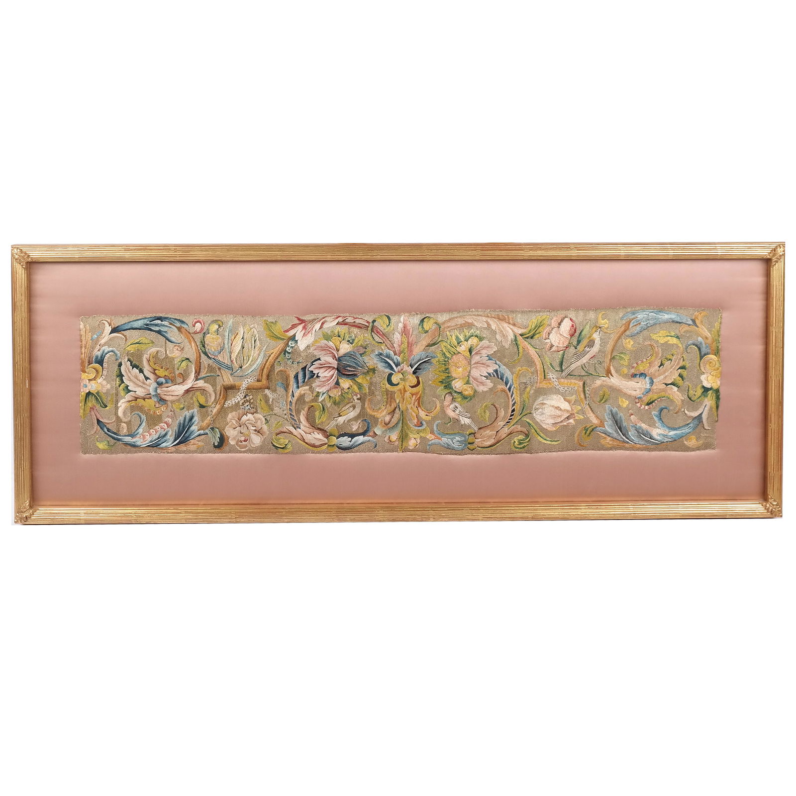 Italian Embroidered Silk Decorated Panel (1 of 7)