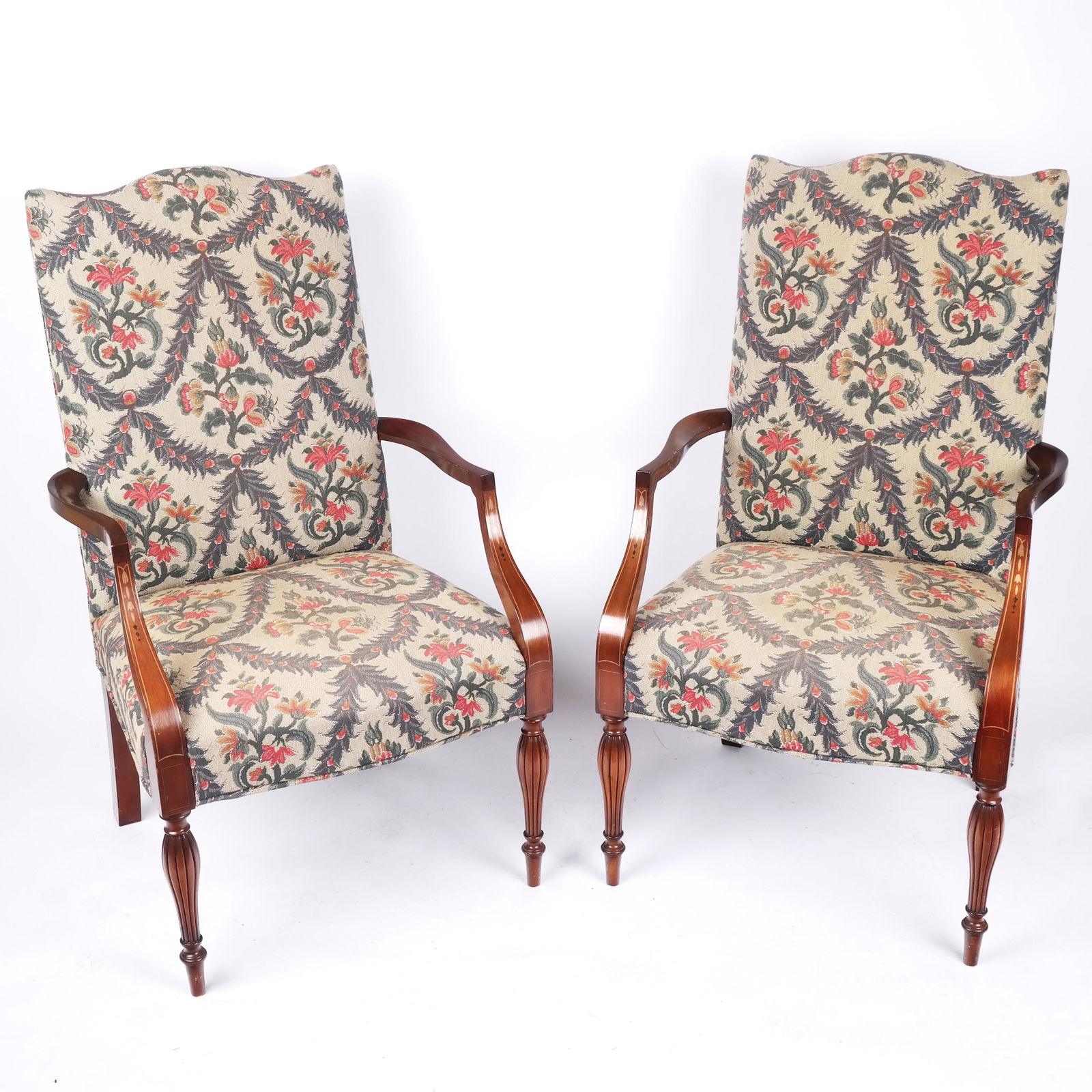 Pair of Regency-Style High Back Armchairs (1 of 9)
