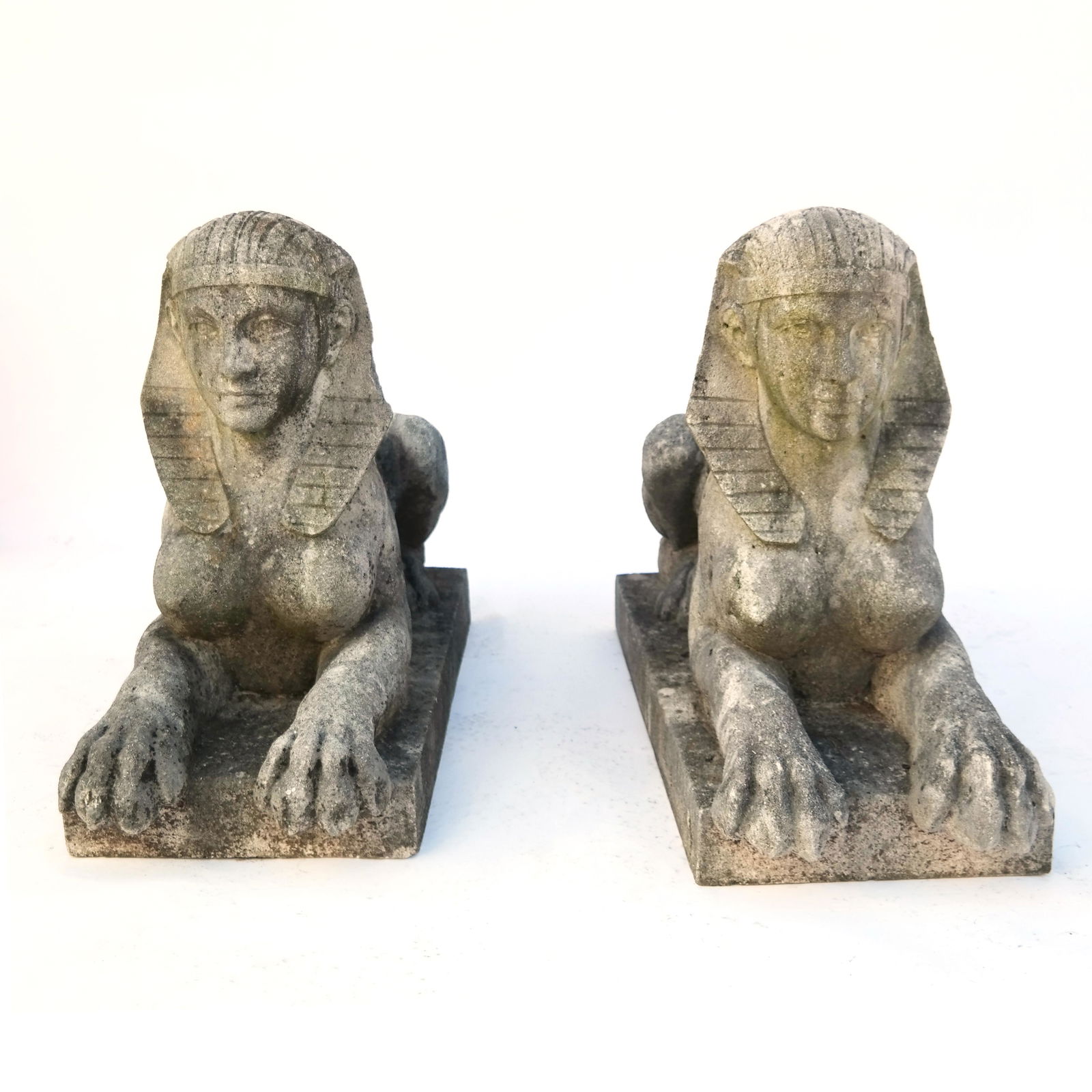 Pair of Classical-Style Cast Stone Sphinxes (1 of 16)