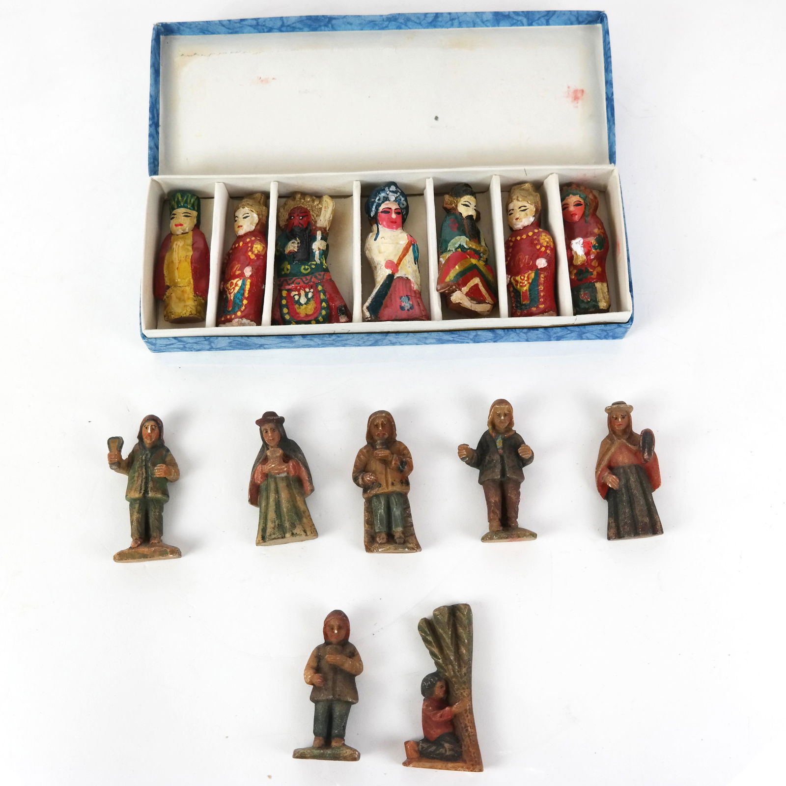 Assembled Group of Paint Decorated Figures (1 of 8)