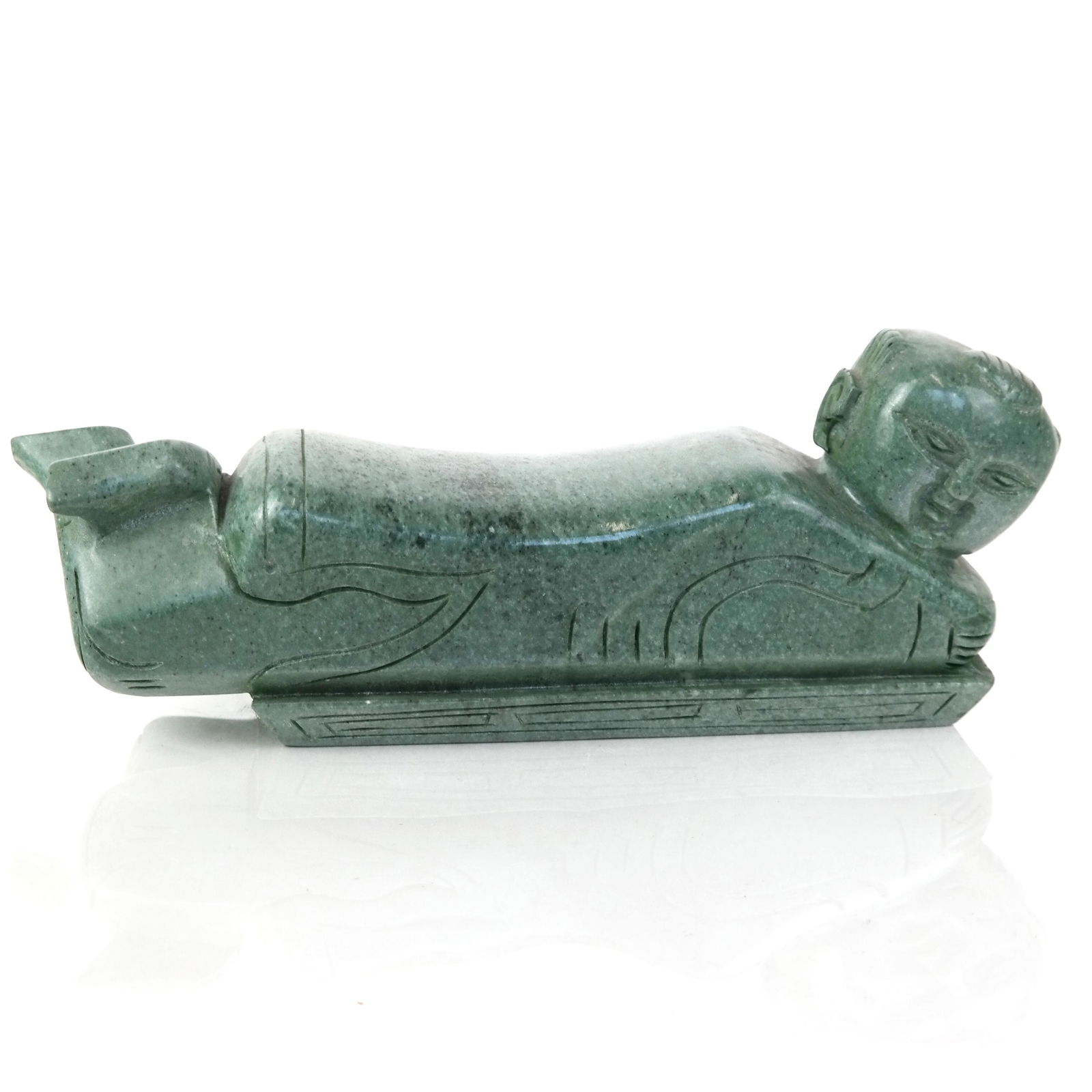 Chinese Carved Hardstone Reclining Buddha (1 of 6)