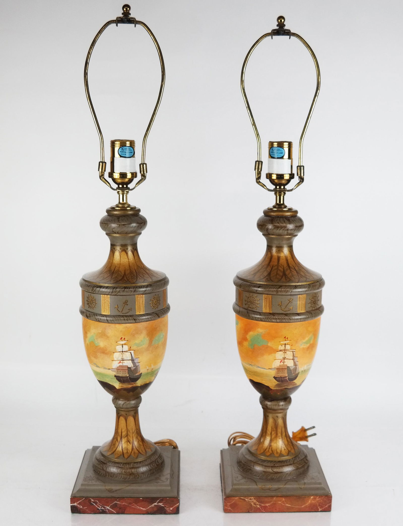 Pair of Painted Maritime Themed Lamps (1 of 10)