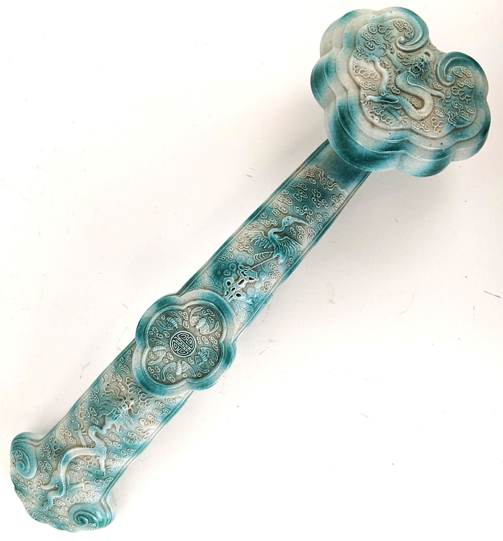 Chinese Glazed Ceramic Ruyi Scepter (1 of 16)