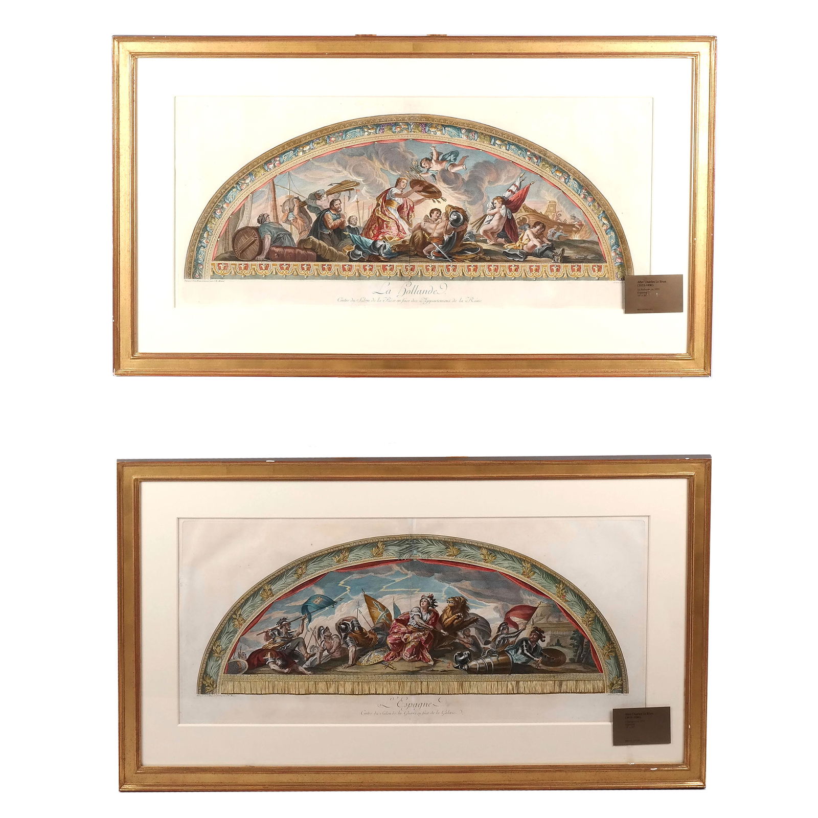 After Charles LE BRUN: Pair Allegorical Engravings (1 of 20)