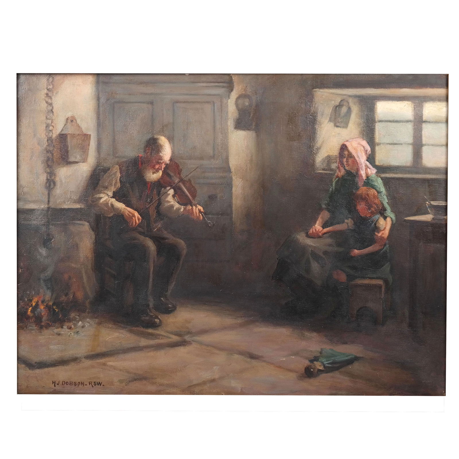 H.J. DOBSON: Interior Scene - Oil on Canvas (1 of 9)