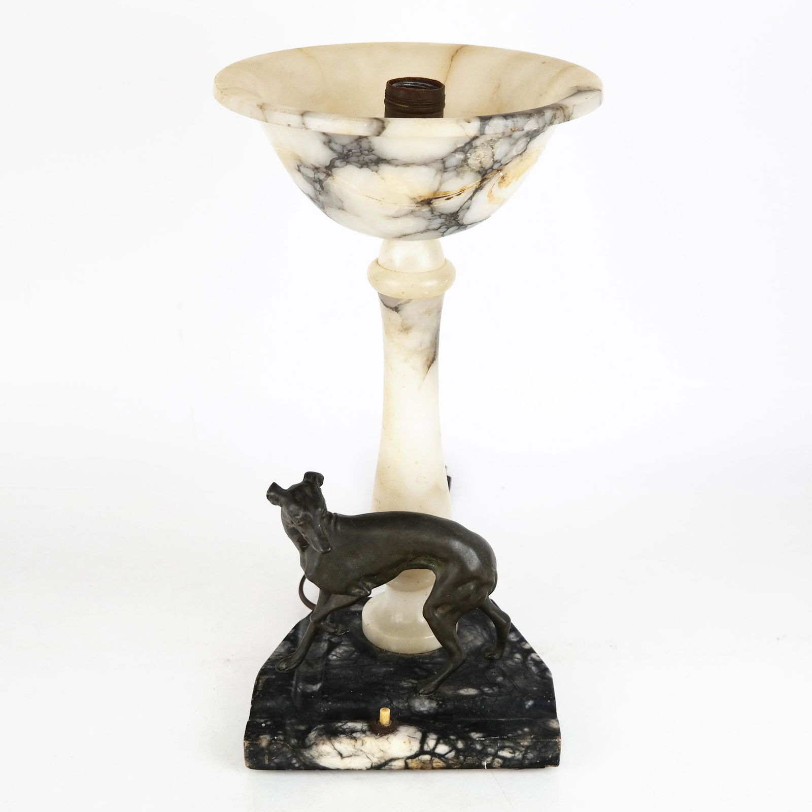 Art Deco Alabaster & Marble Lamp, Circa 1940 (1 of 11)