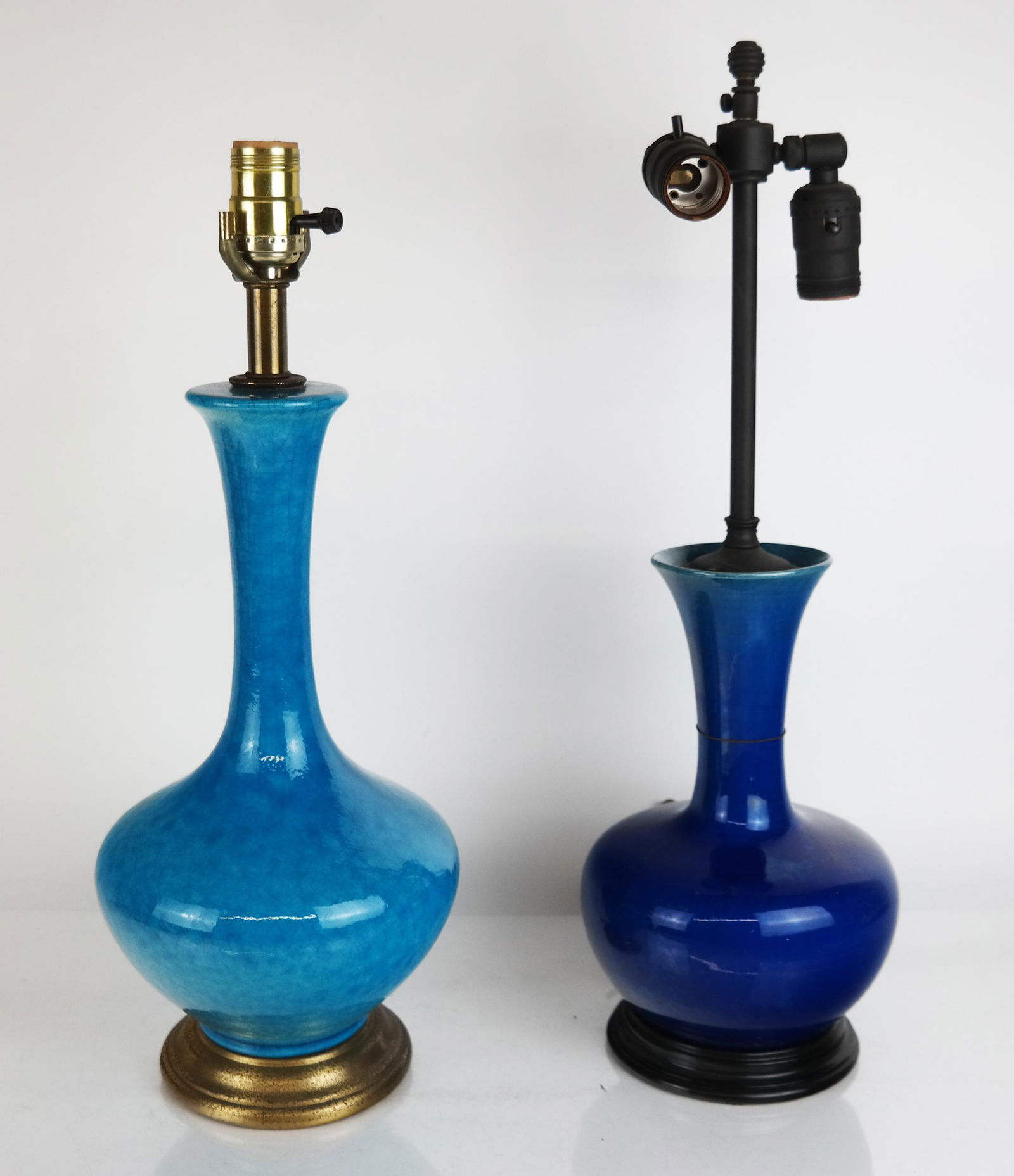 Two Chinese Blue Glazed Porcelain Lamps (1 of 10)