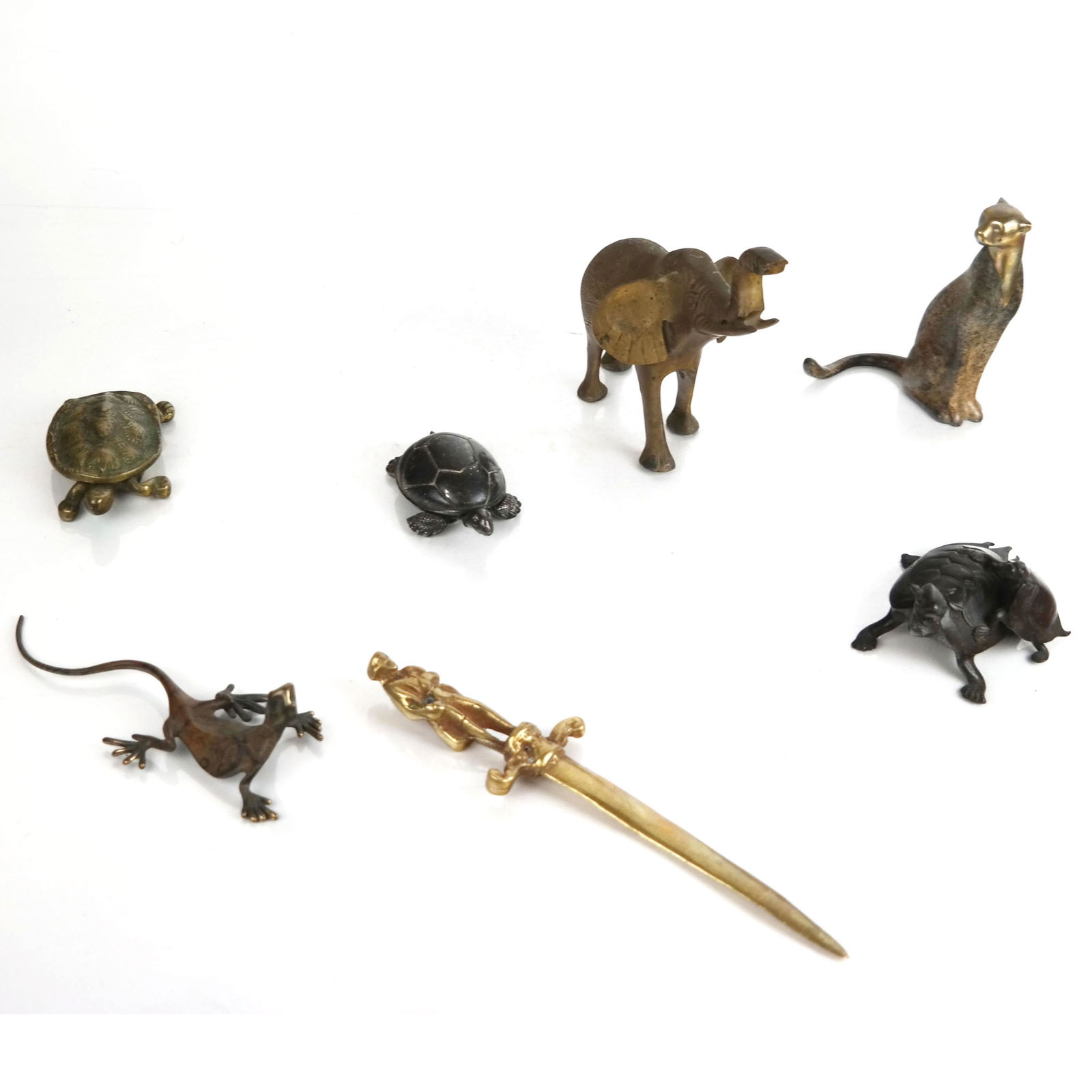 Six Animalier Sculptures & a Letter Opener (7 Pcs) (1 of 13)