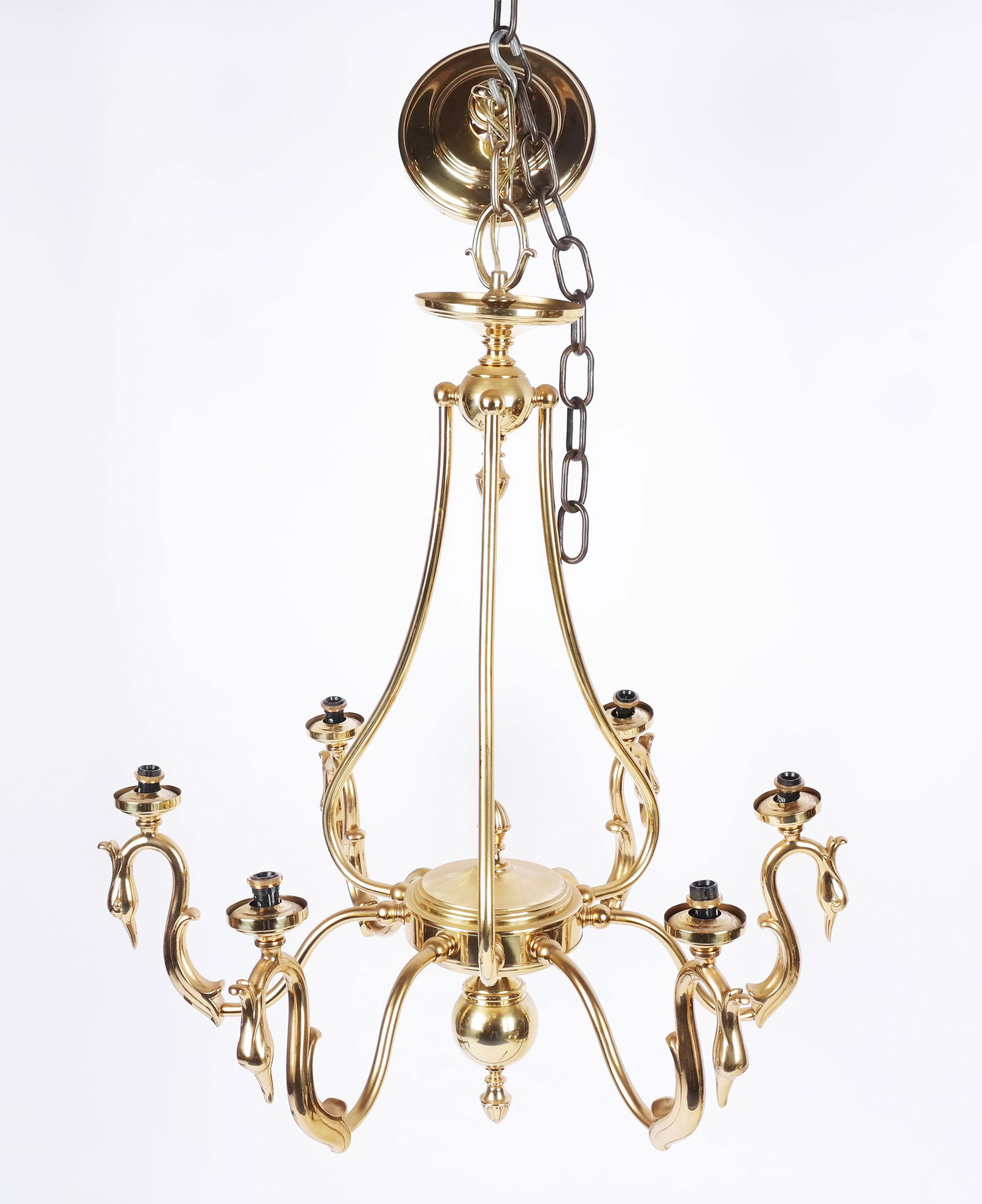 Modern Brass Six-Light Chandelier (1 of 11)