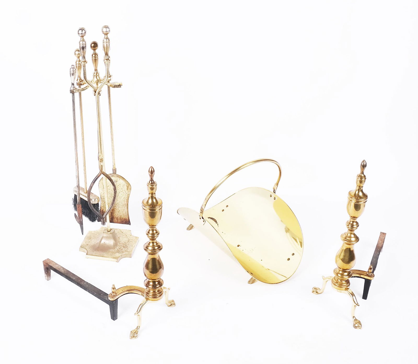 Assembled Brass Fireplace Tool Set (1 of 8)