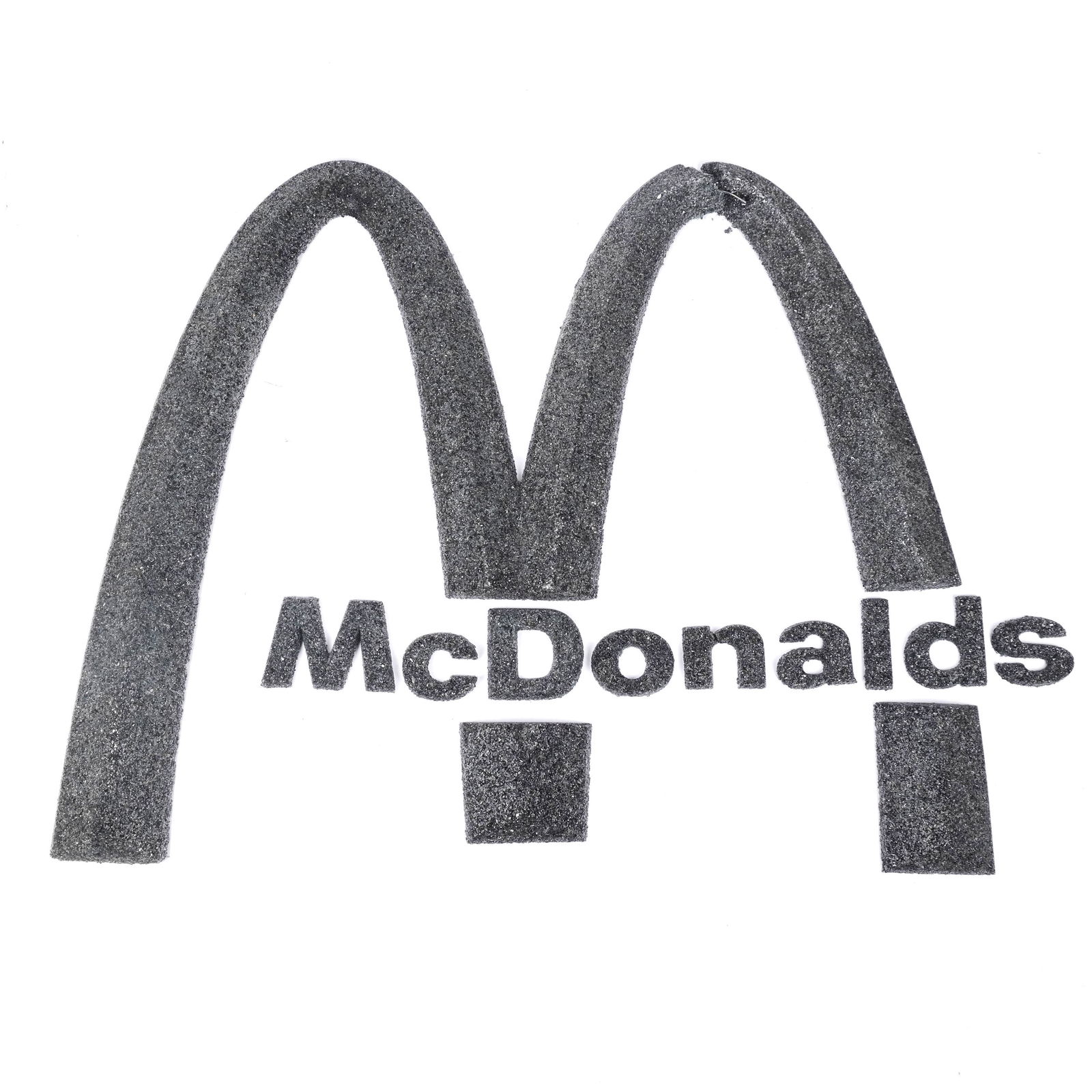 Daniel ARSHAM: Obsidian McDonald's Sign - Sculpt.: Daniel Arsham (American, b. 1980) shattered glass, resin, and obsidian McDonald's sign sculpture, 2014. Purchased from Ow Wow Gallery, Los Angeles. Arsham is a New York City artist known for making my