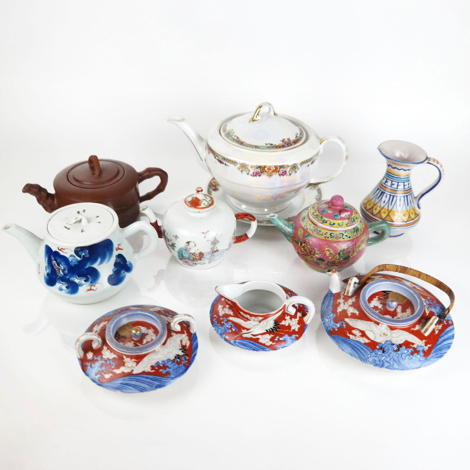 Assembled Group of Teapots & a Pitcher (1 of 10)