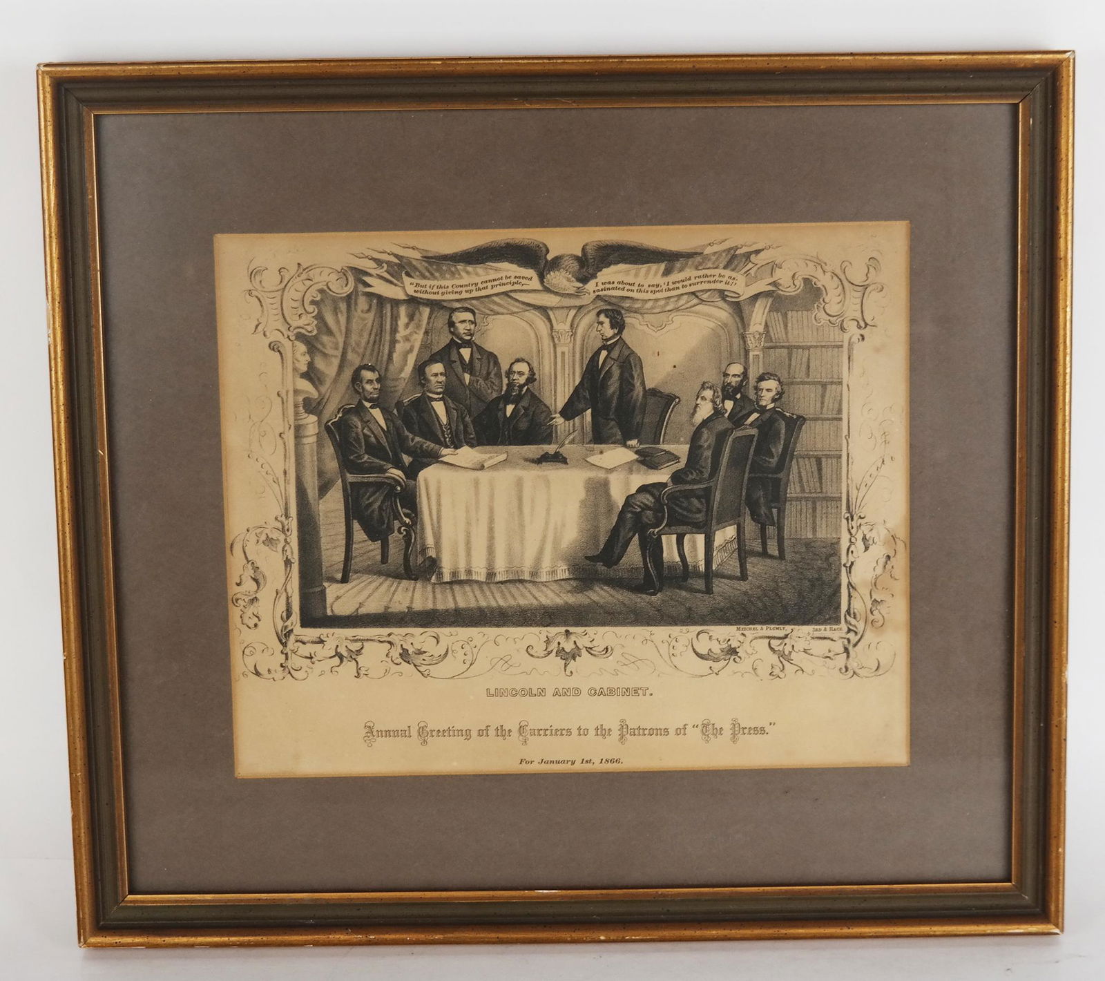19th Century "Lincoln & Cabinet" - Lithograph (1 of 8)