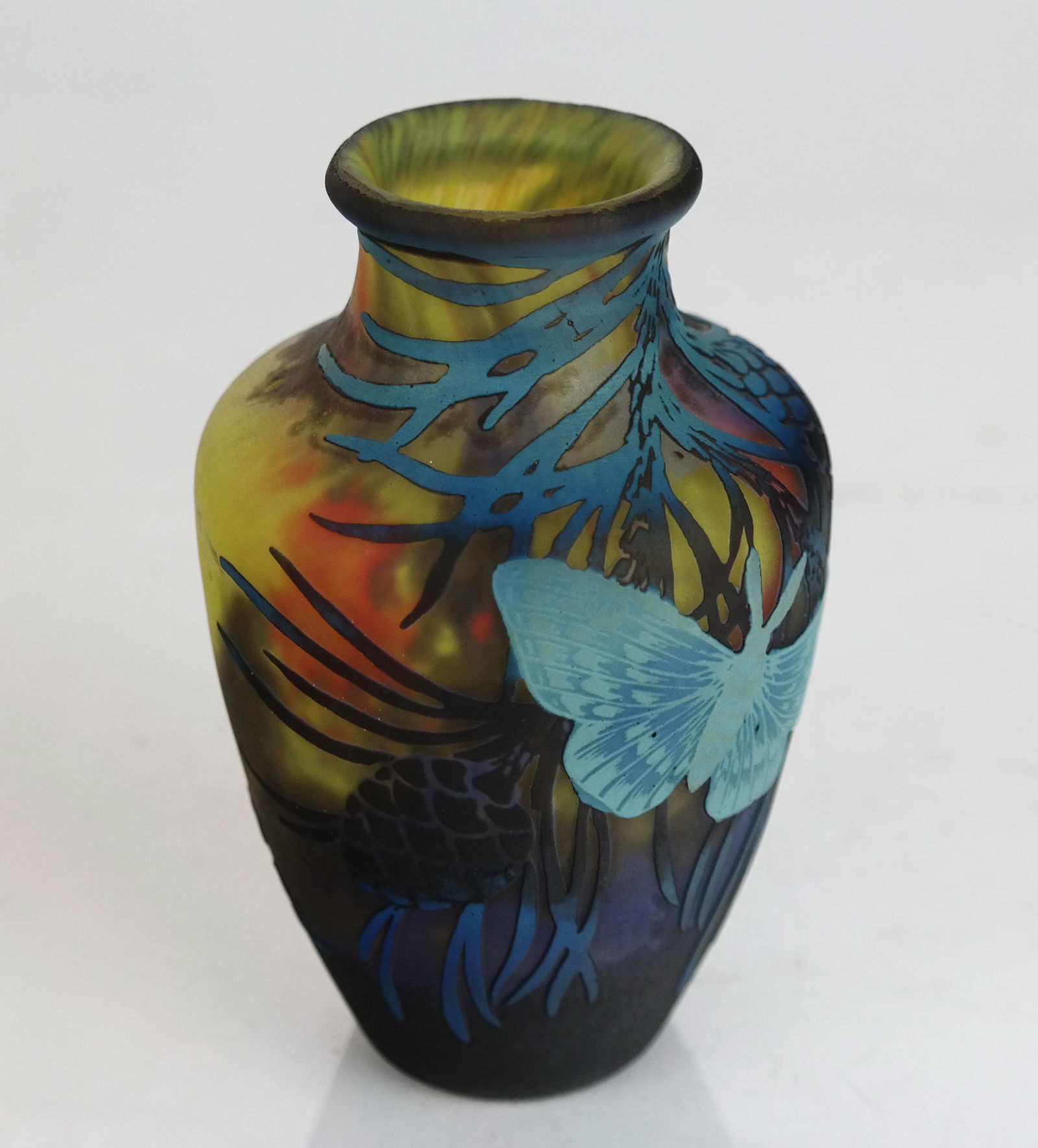 Small Muller Freres French Cameo Glass Vase (1 of 7)