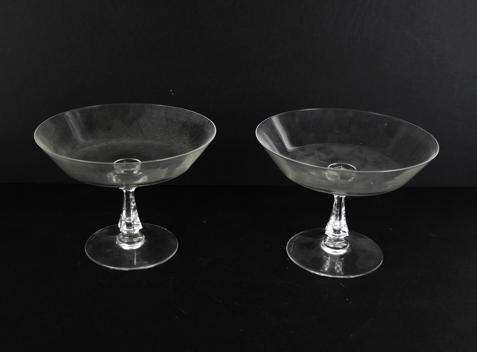 Pair of Val St. Lambert Glass Compotes (1 of 8)