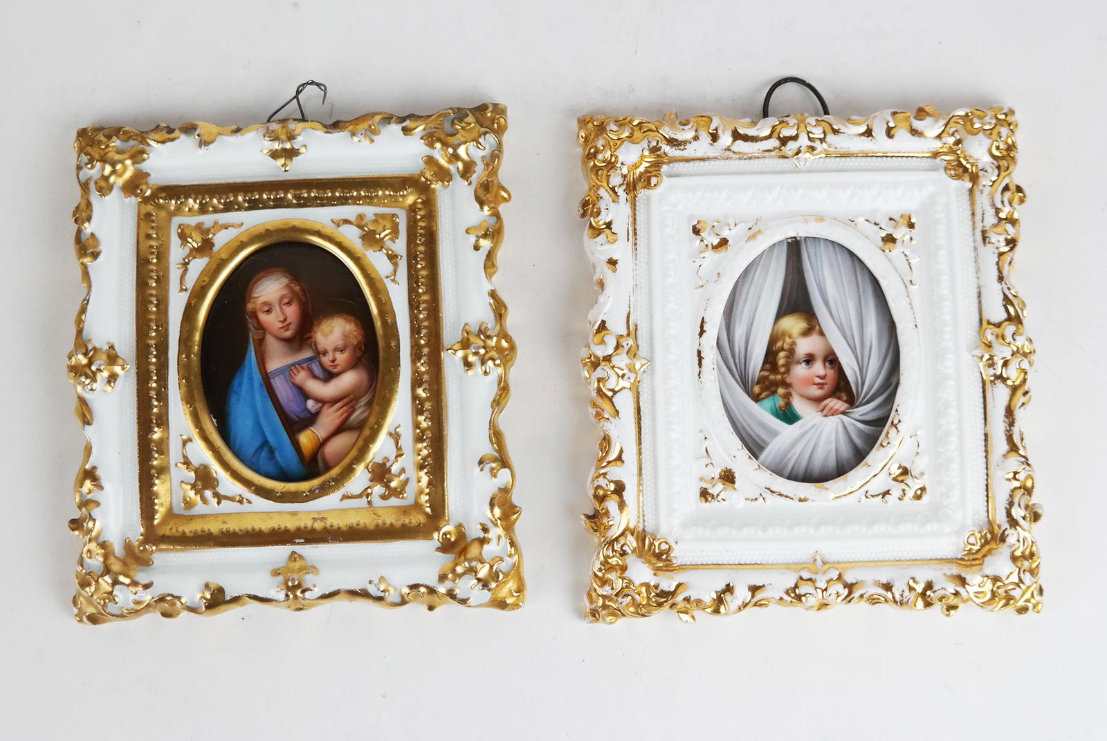 Pair of Continental Porcelain Oval Plaques (1 of 7)