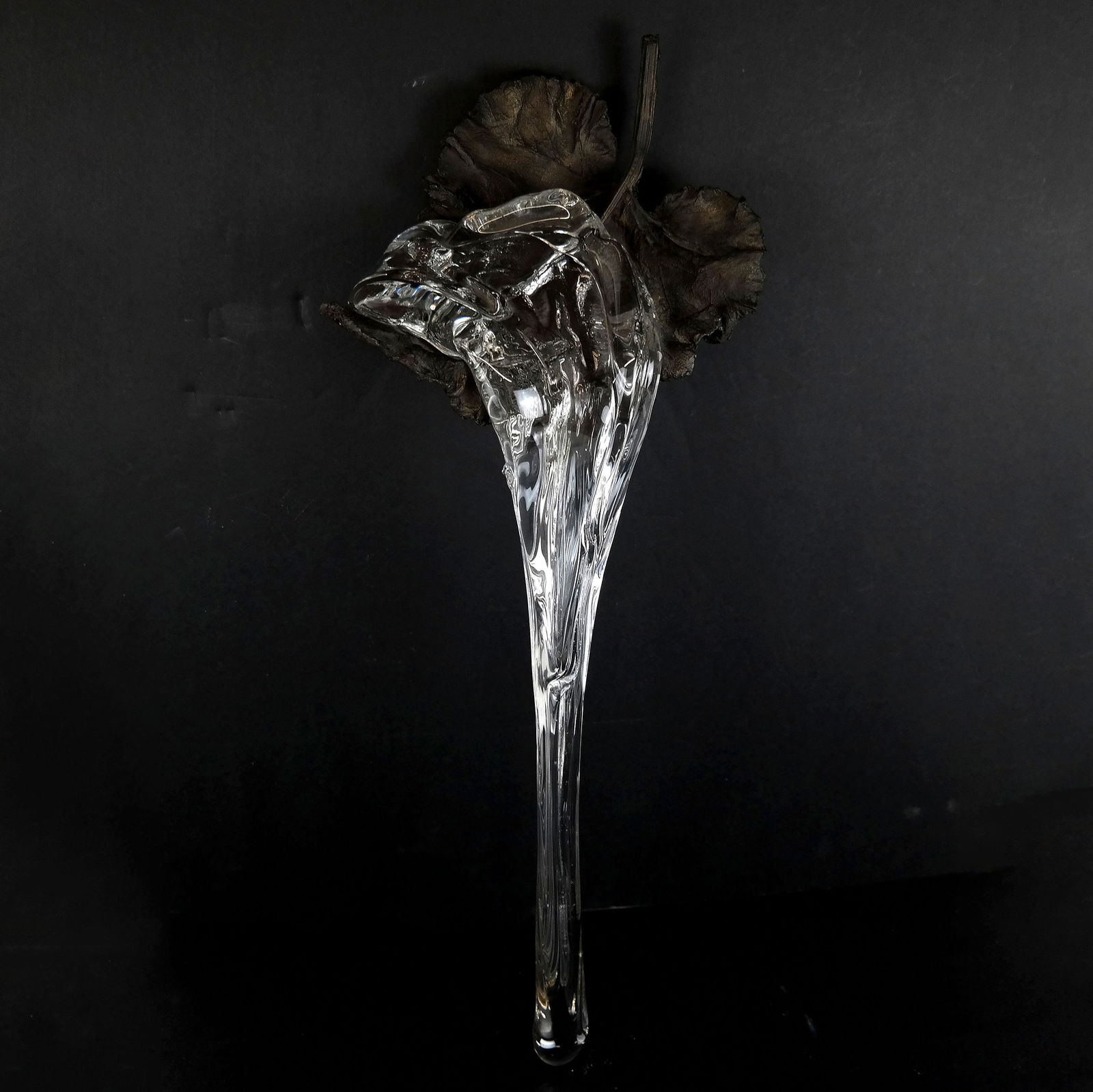 Unique Metal & Glass Wall Sculpture & Mount (1 of 14)