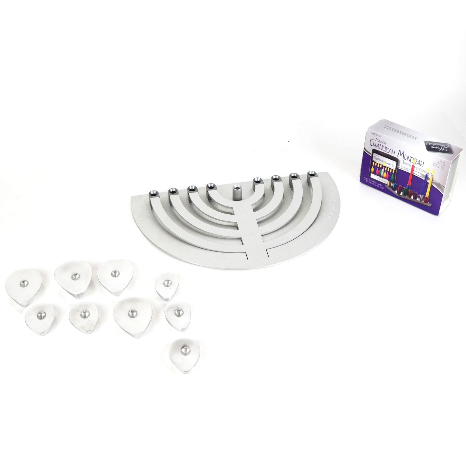 Three Modern Metal Menorahs (1 of 5)