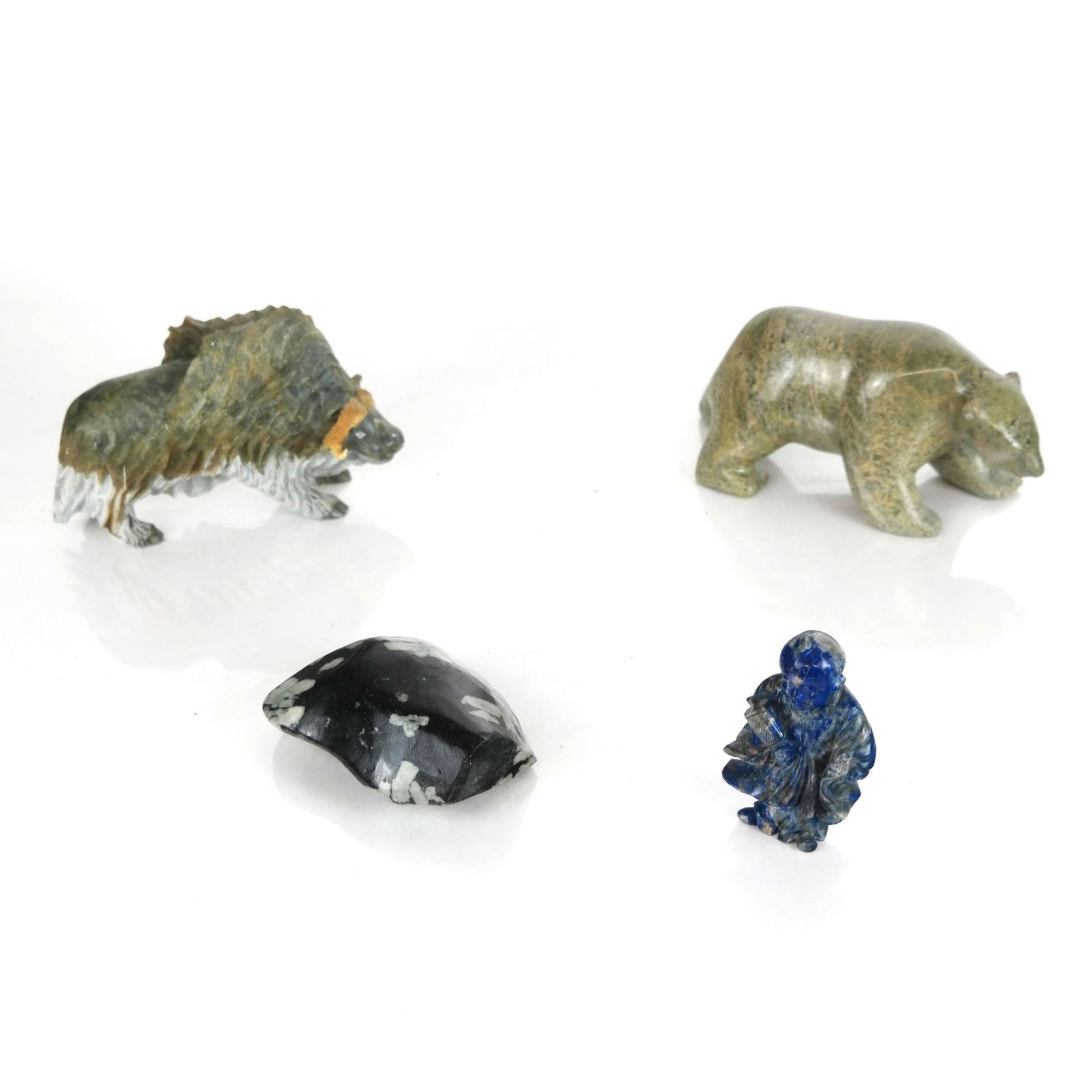 Group of Four Carved Stone Items (1 of 7)