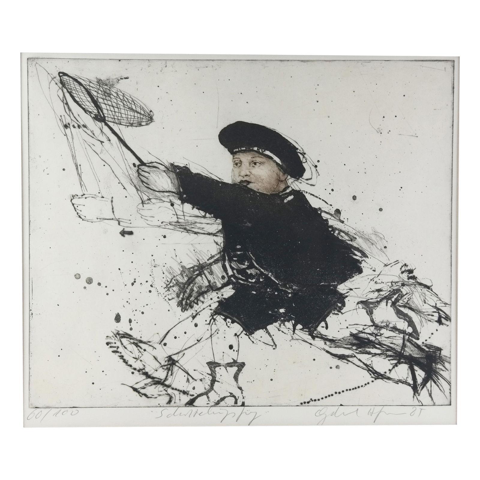 French Boy Chasing a Butterfly - Lithograph (1 of 9)