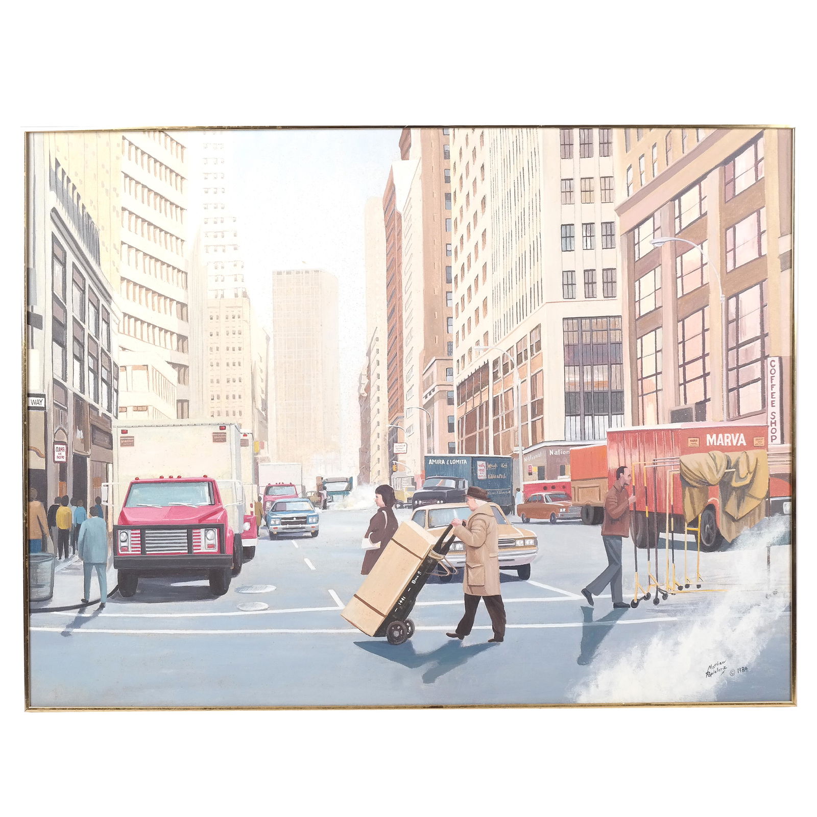 Matthew POPIELARZ: N.Y.C. Street Scene - Painting (1 of 9)