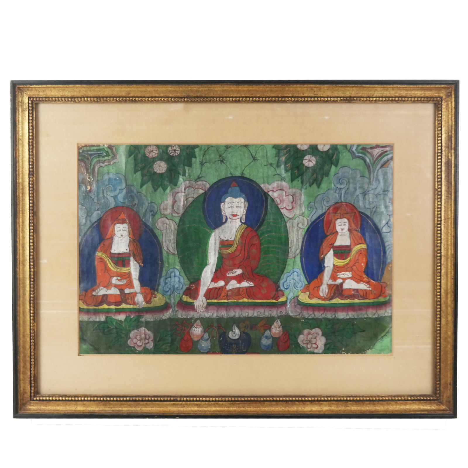Framed Southeast Asian Thangka Fragment (1 of 6)