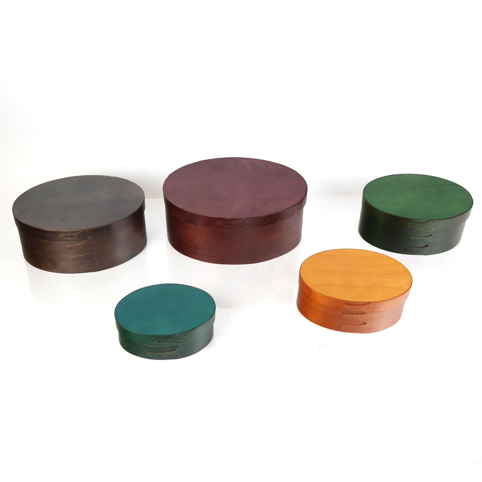 Group of 5 Stained Bentwood Nesting Boxes (1 of 8)