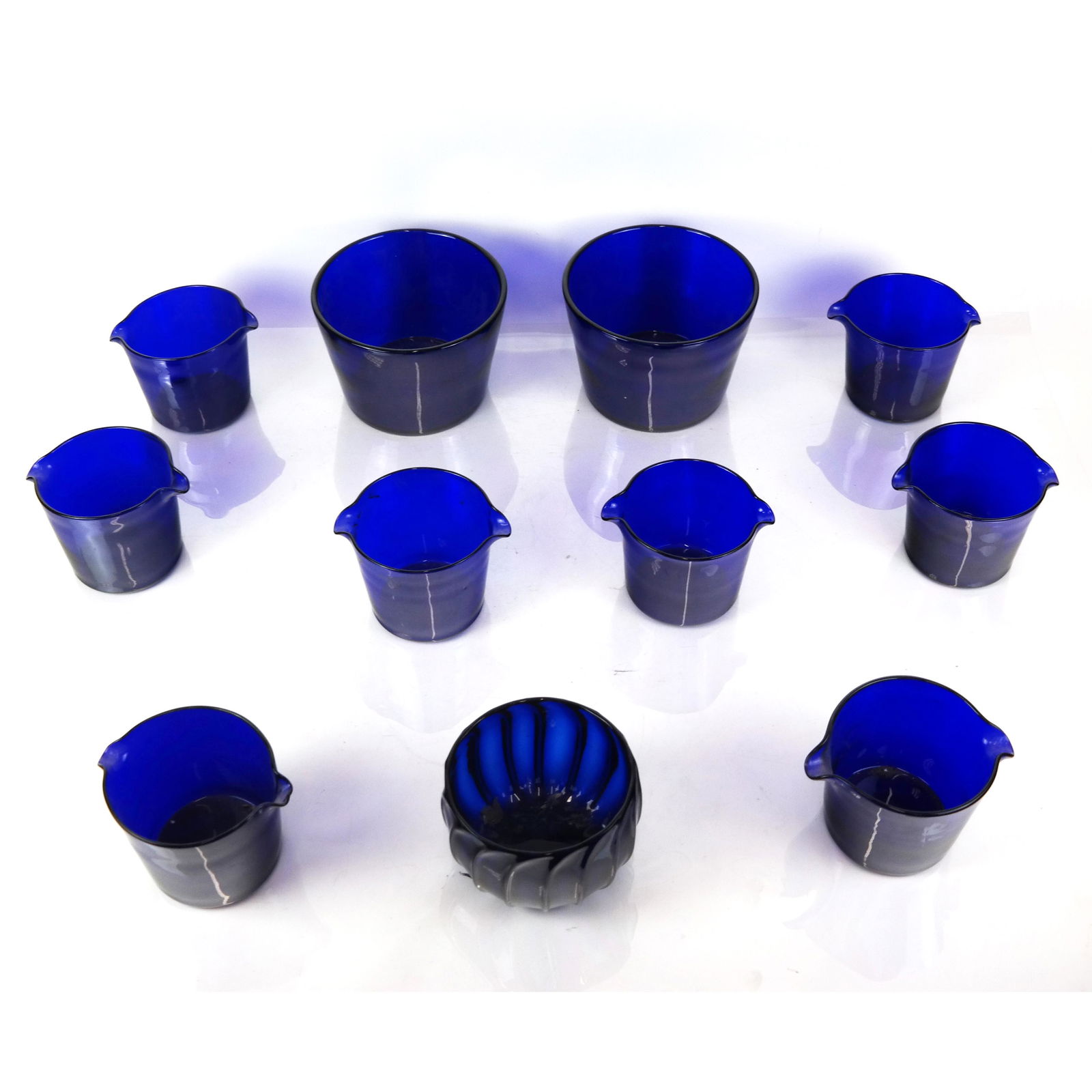 Group of 11 Cobalt Blue Glass Bowls (1 of 11)