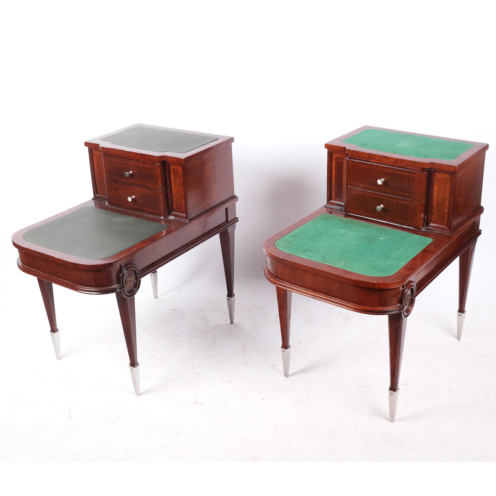 Pair of Regency-Style Mahogany Tiered End Tables (1 of 10)