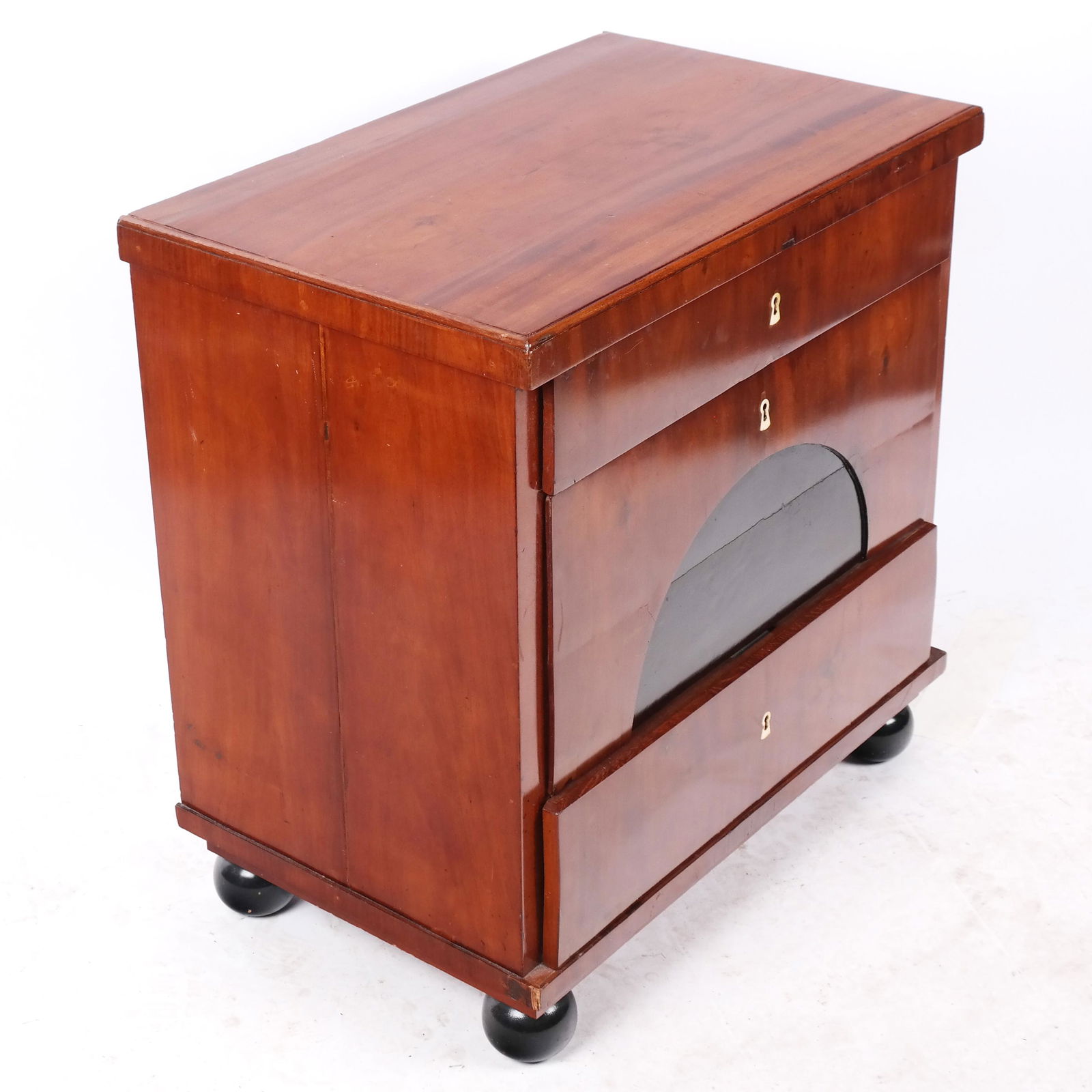 19th C. Biedermeier Parcel Ebonized Mahogany Chest (1 of 9)