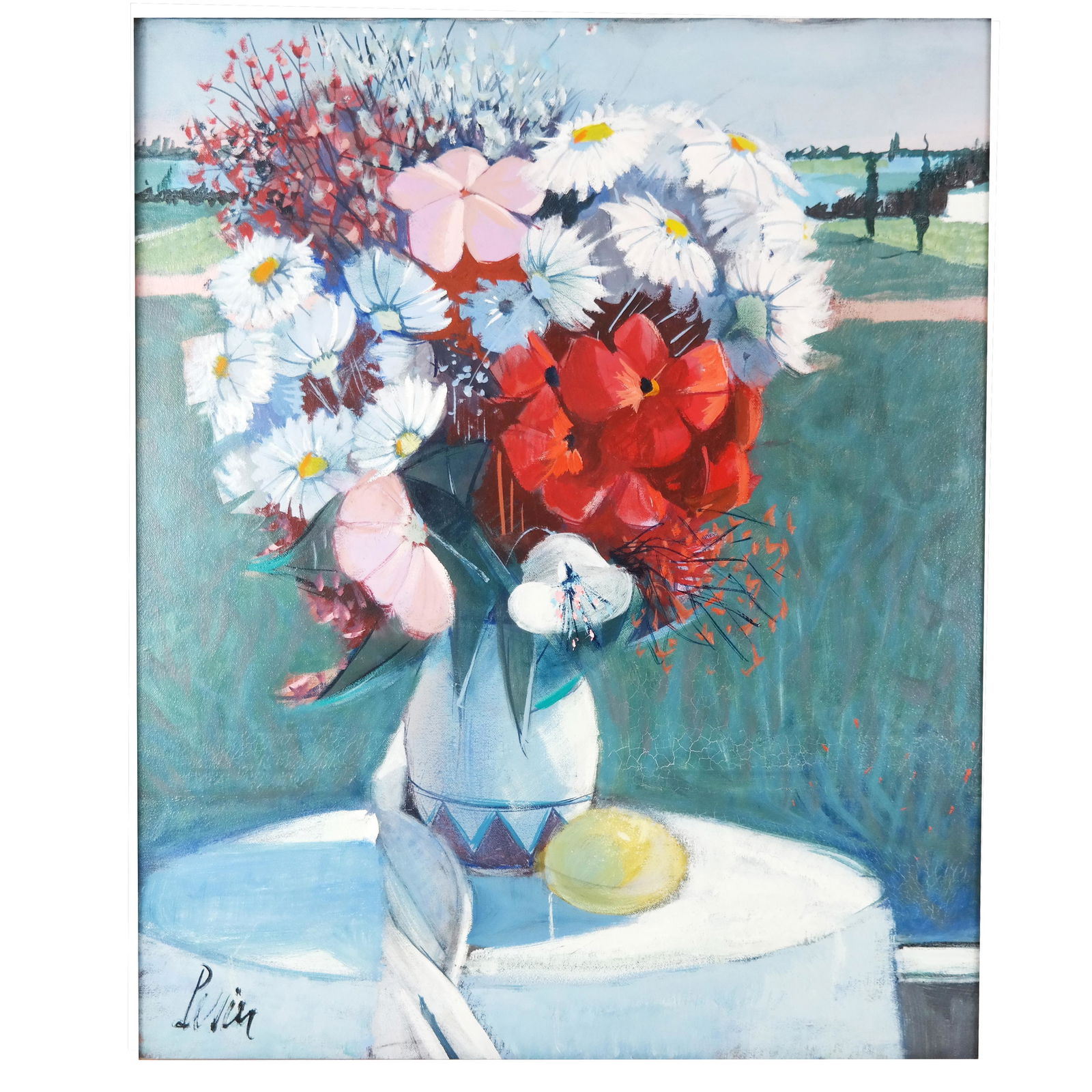 Charles LEVIER: "La Terasse" - Oil on Canvas (1 of 10)