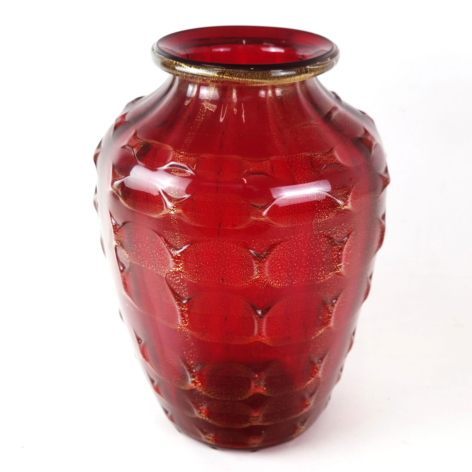 Large Red Glass Vase (1 of 6)