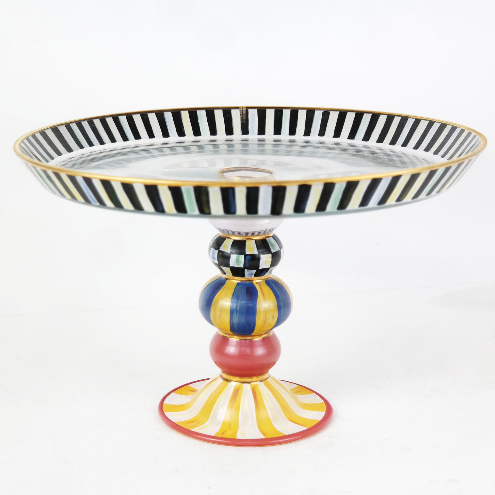 Mackenzie Childs Glass Tazza / Cake Stand (1 of 5)
