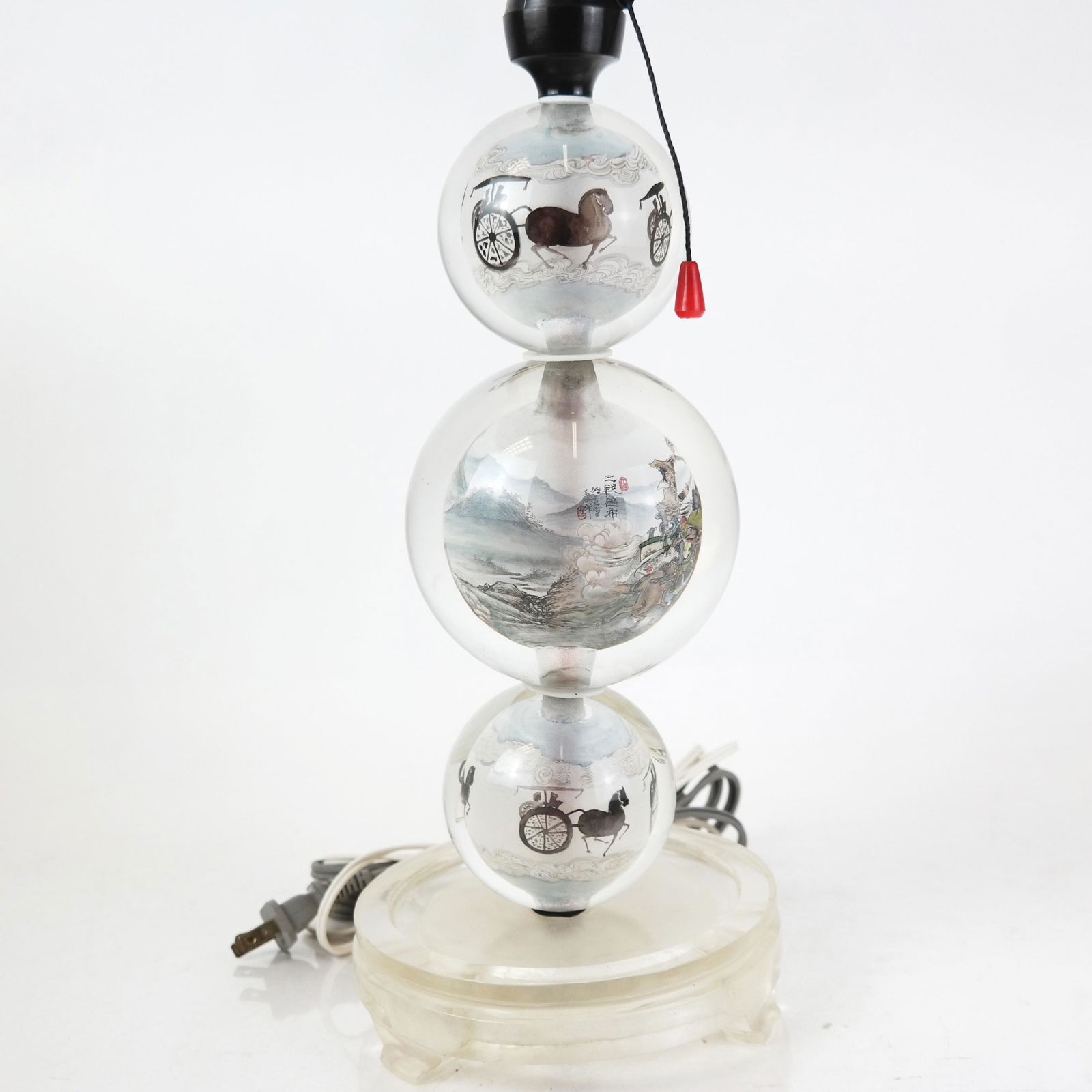Internally Decorated Modern Oriental Glass Lamp (1 of 12)