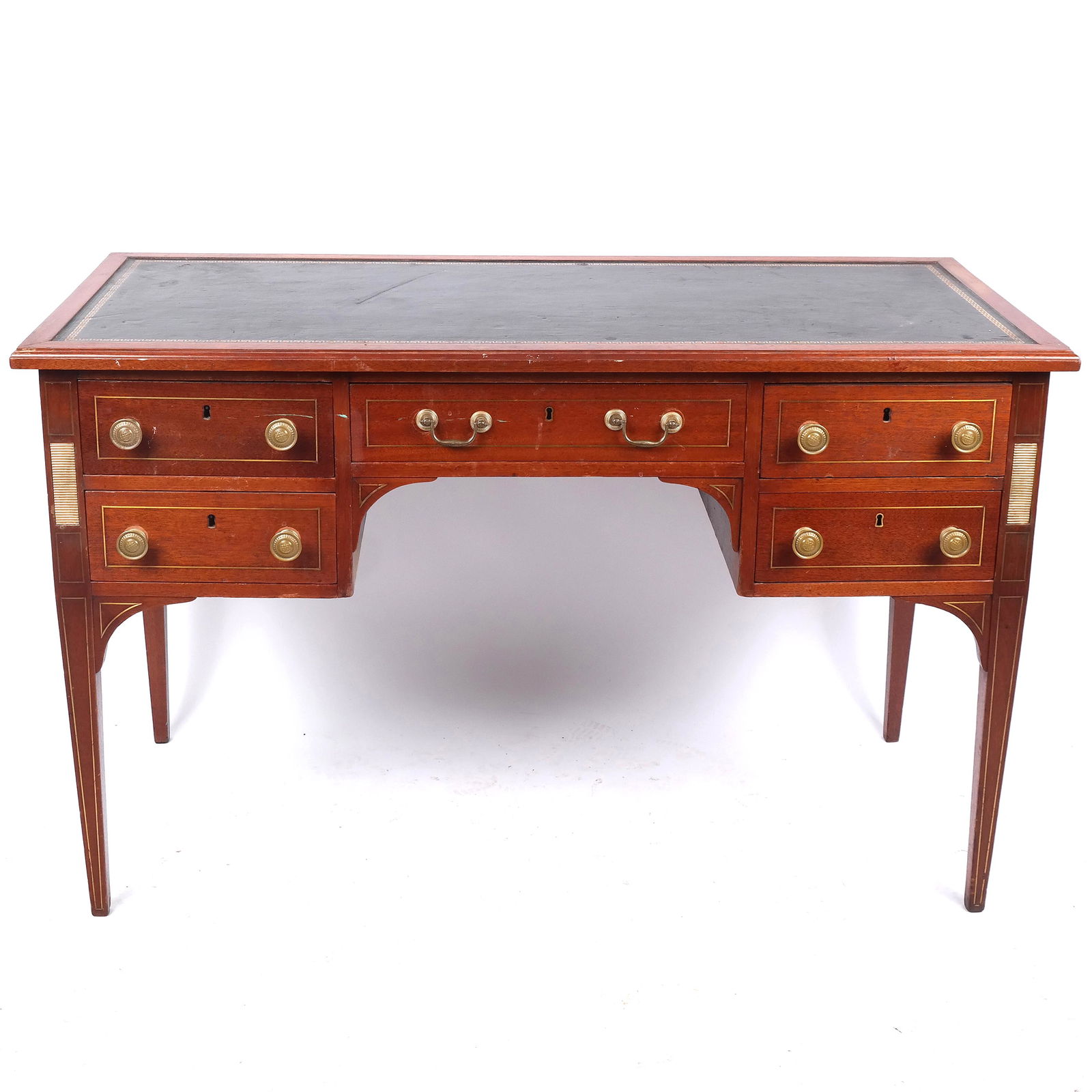 Regency-Style Brass Inlaid Writing Desk Circa 1900 (1 of 9)