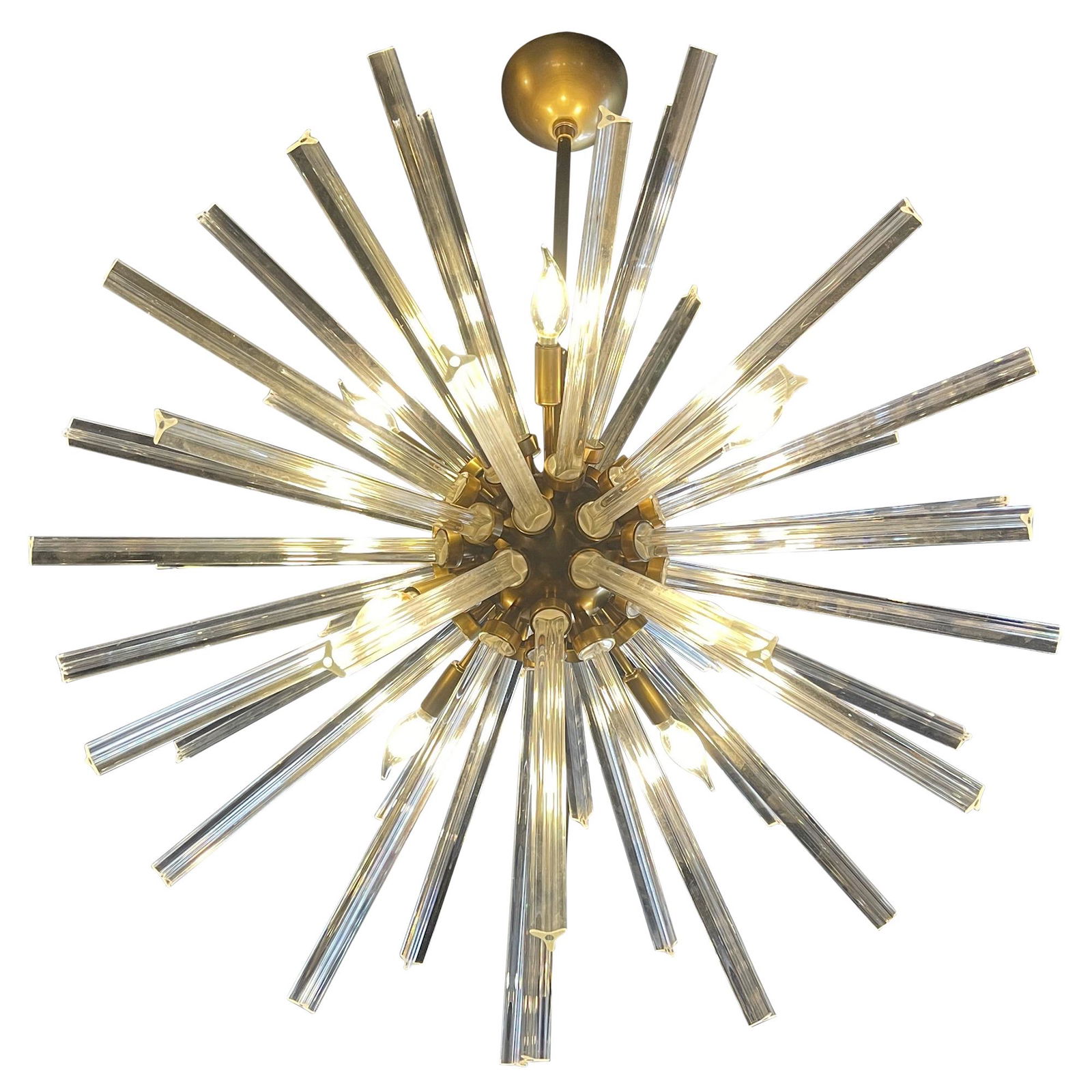 Large Brass & Crystal Sputnik Chandelier (1 of 10)