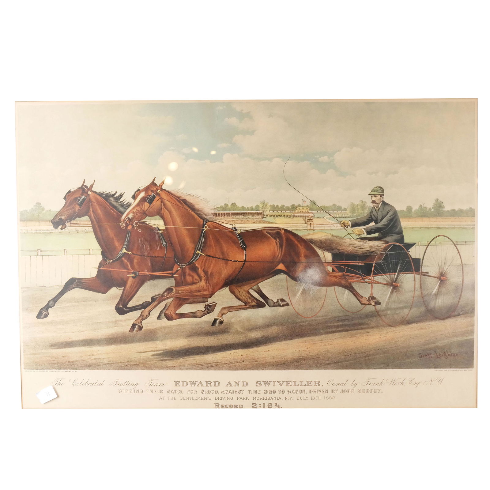 Currier & Ives: "Trotting Team" - Lithograph (1 of 9)