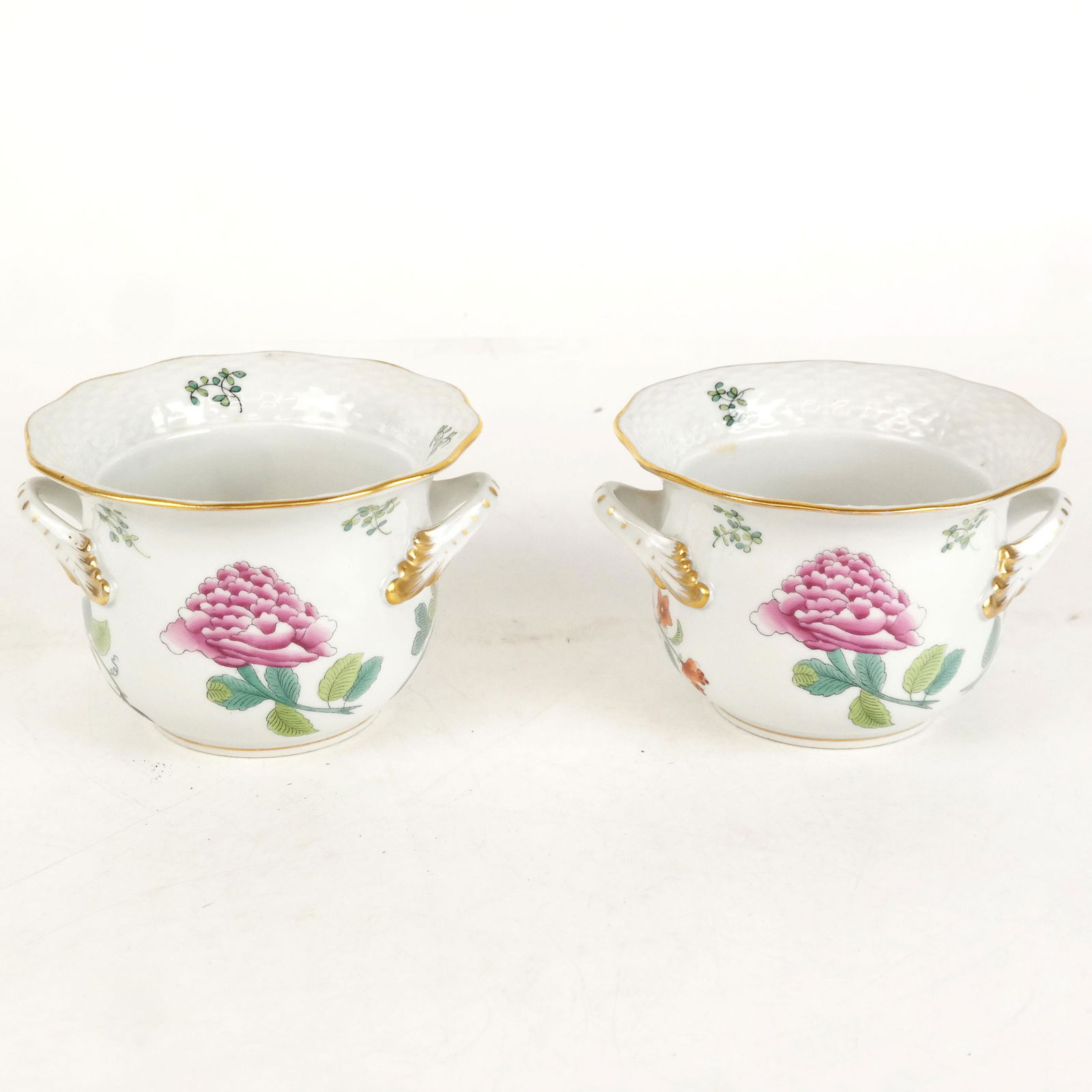 Herend Hungarian Pair of Porcelain Cachepots (1 of 7)