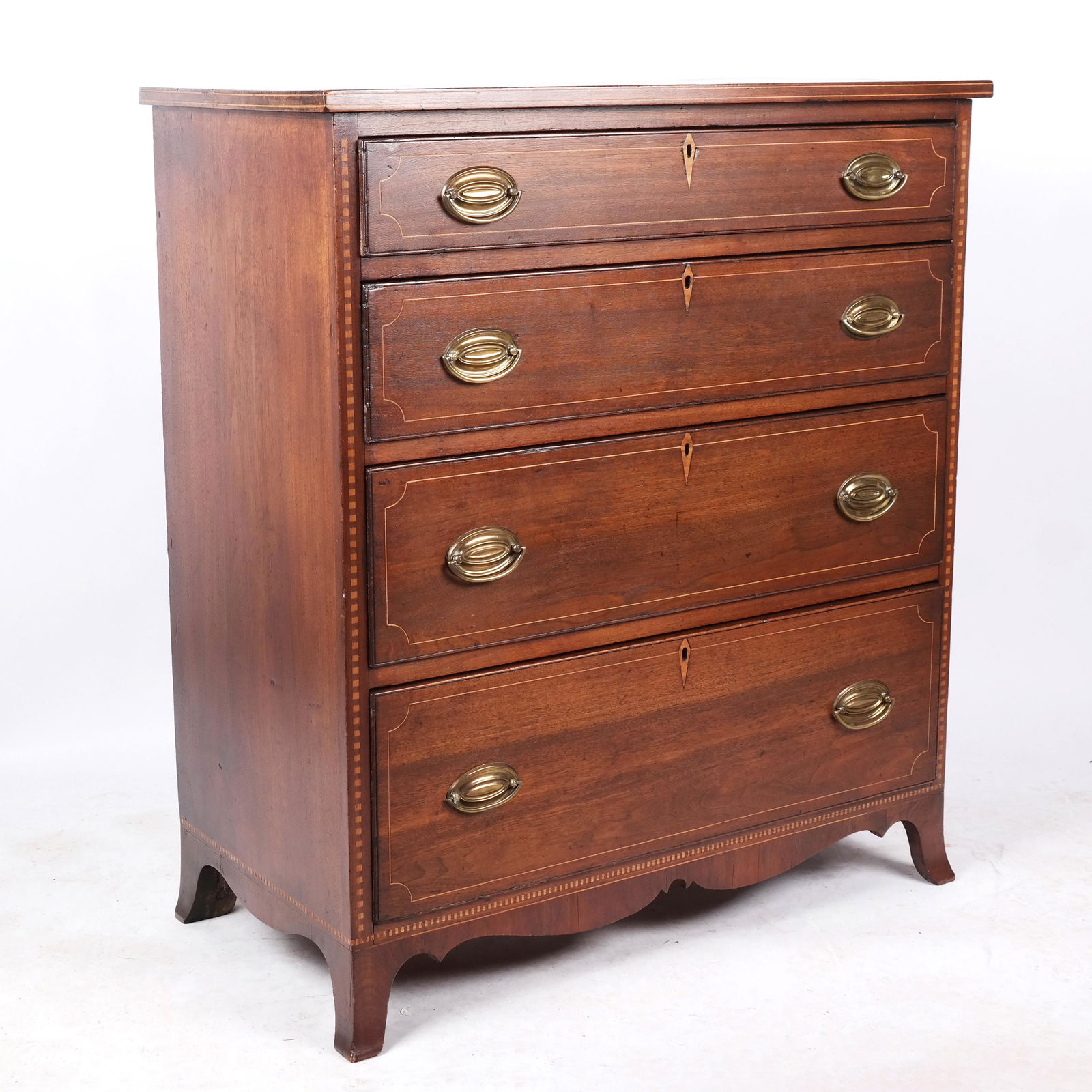 English Hepplewhite Mahogany Chest of Drawers (1 of 9)