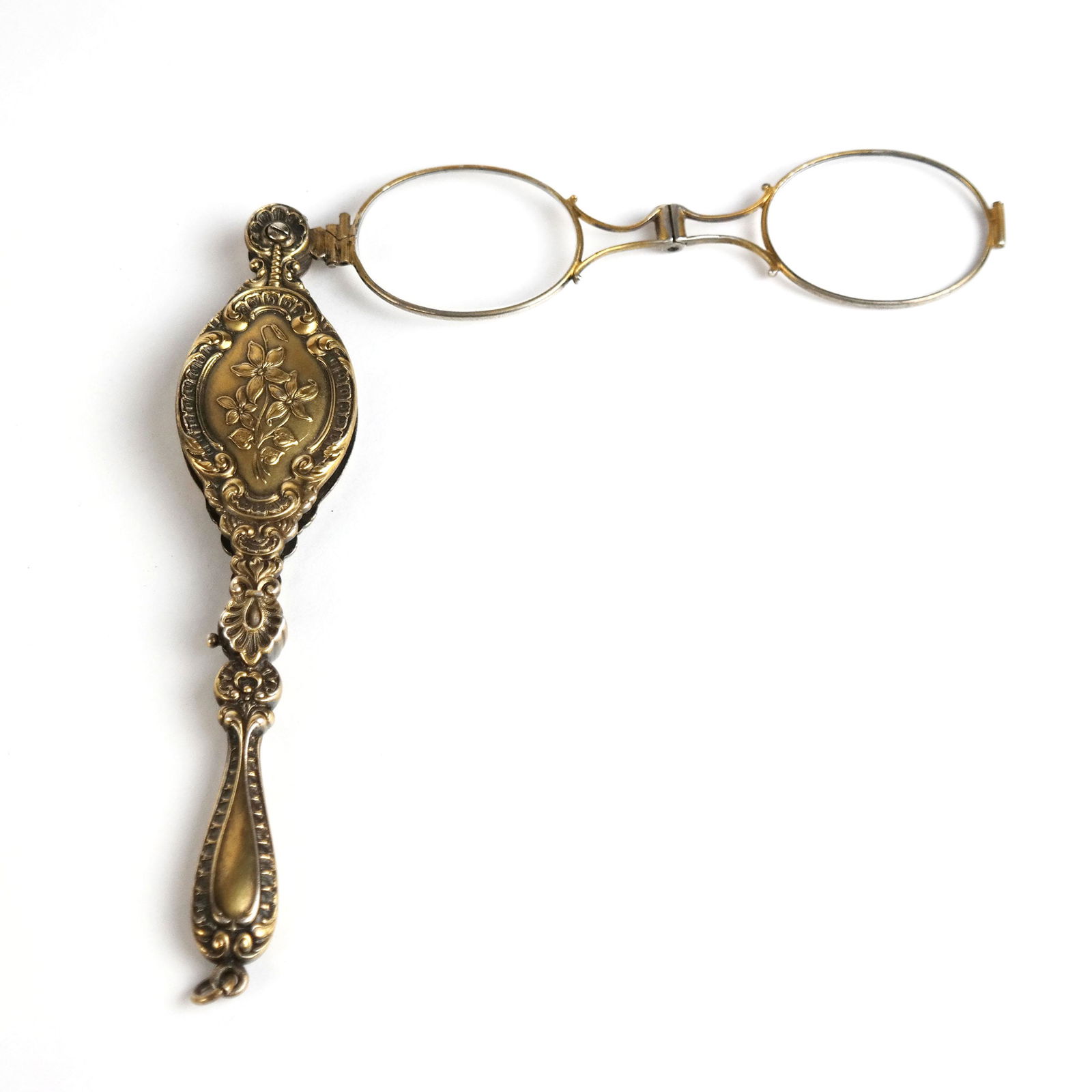 Victorian Gold Plated Sterling Lorgnette Glasses (1 of 7)
