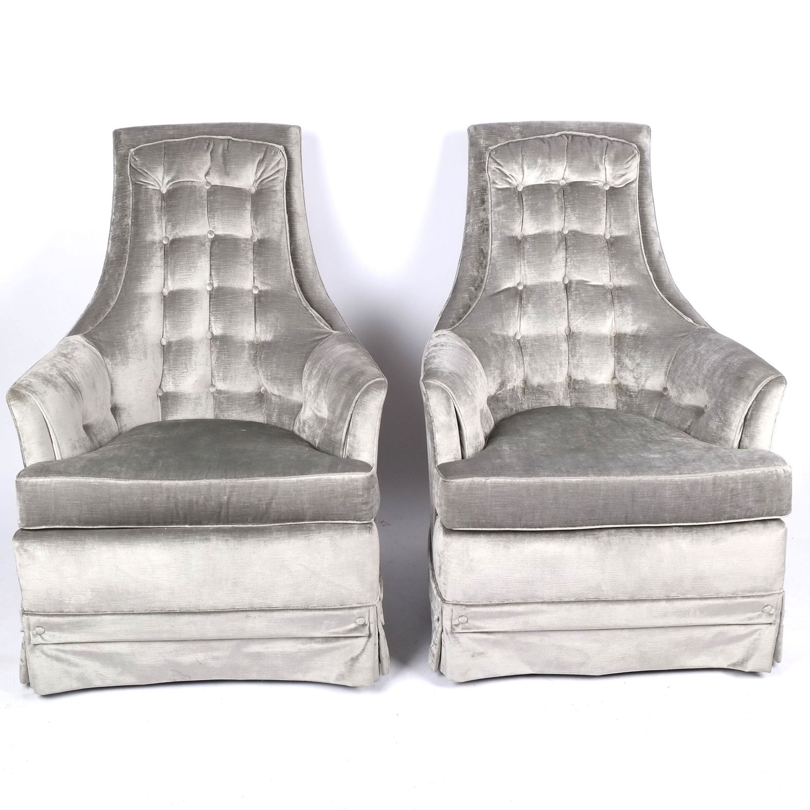 Pair of Mid-Century Velvet Upholstered Armchairs (1 of 5)