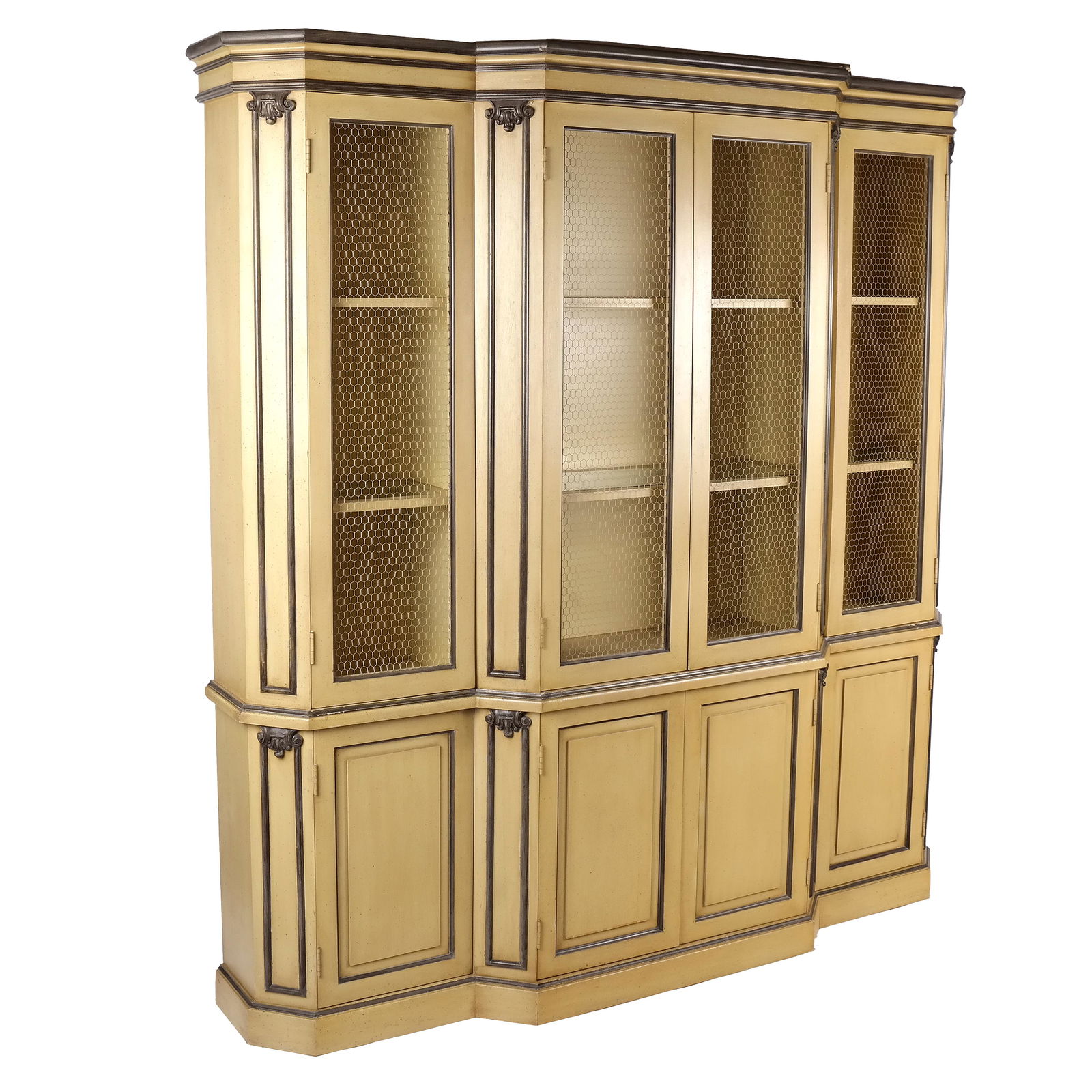 Modern Paint Decorated Breakfront Bookcase (1 of 9)