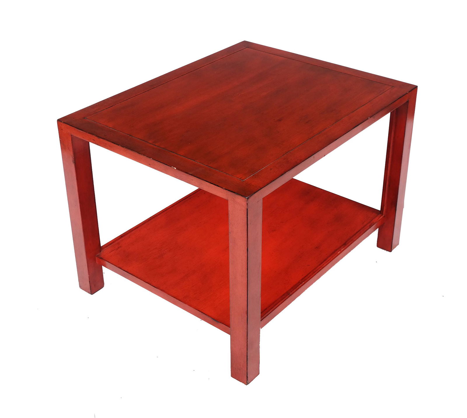 Modern Paint Decorated Two-Tier End Table (1 of 5)