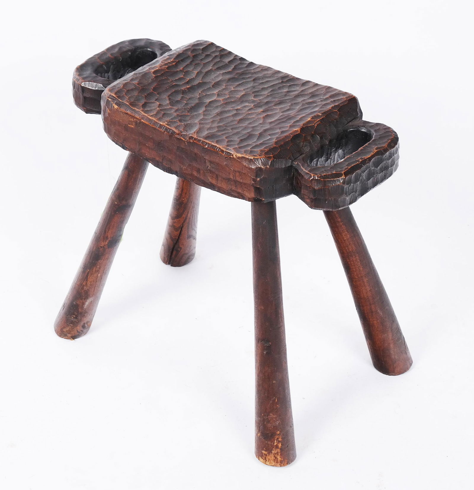 Rustic-Style Carved Bench / Stool (1 of 6)