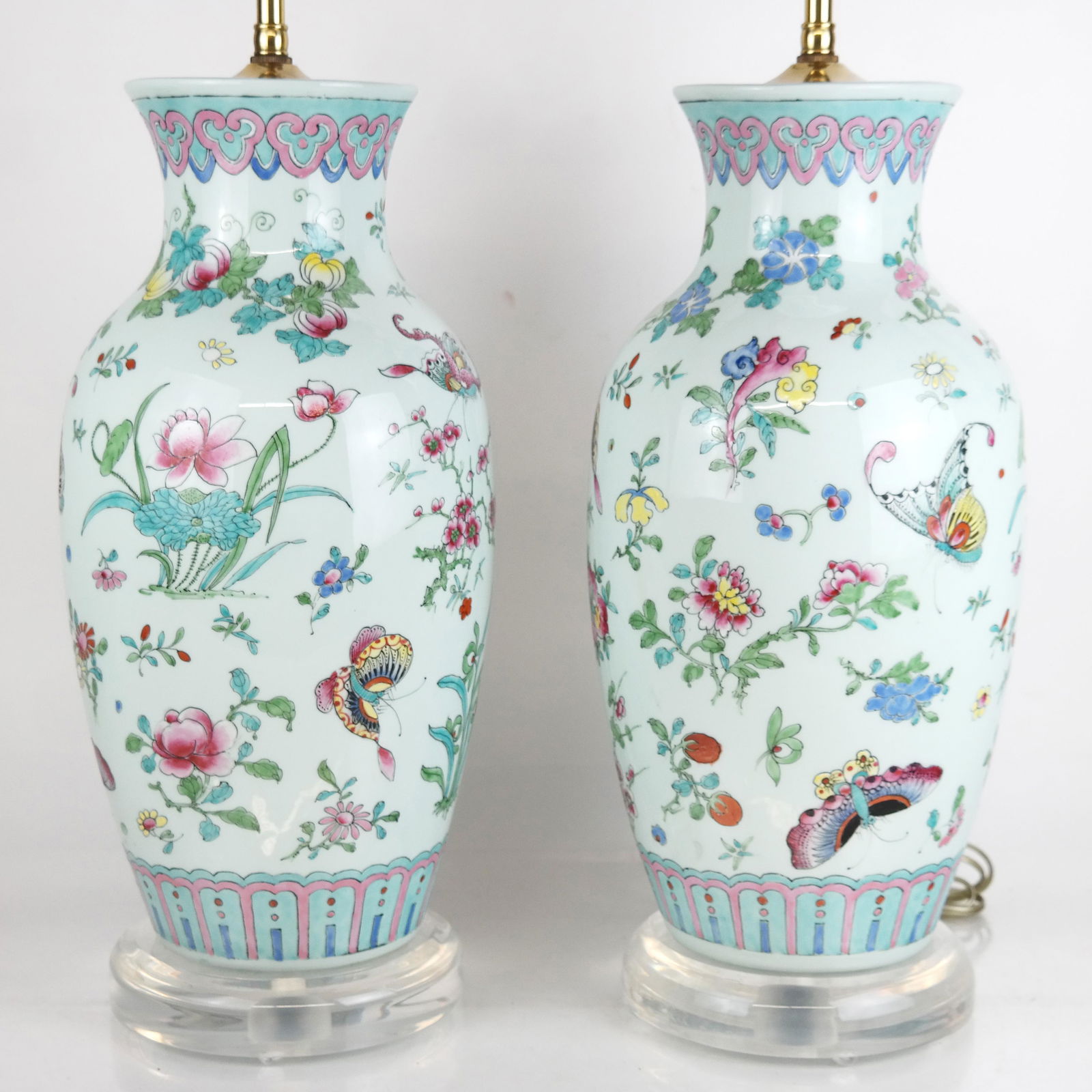 Pair of Chinese Vases Mounted as Lamps (1 of 7)